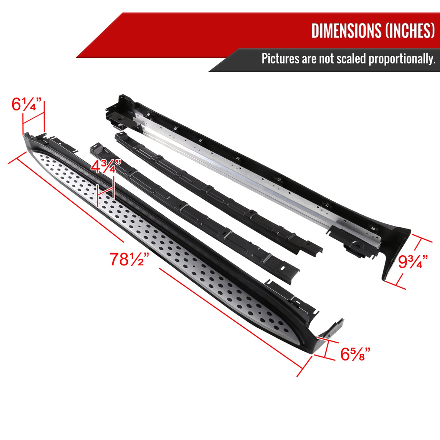 2006-2011 Mercedes Benz W164 ML Class Aluminum Side Step Nerf Bars