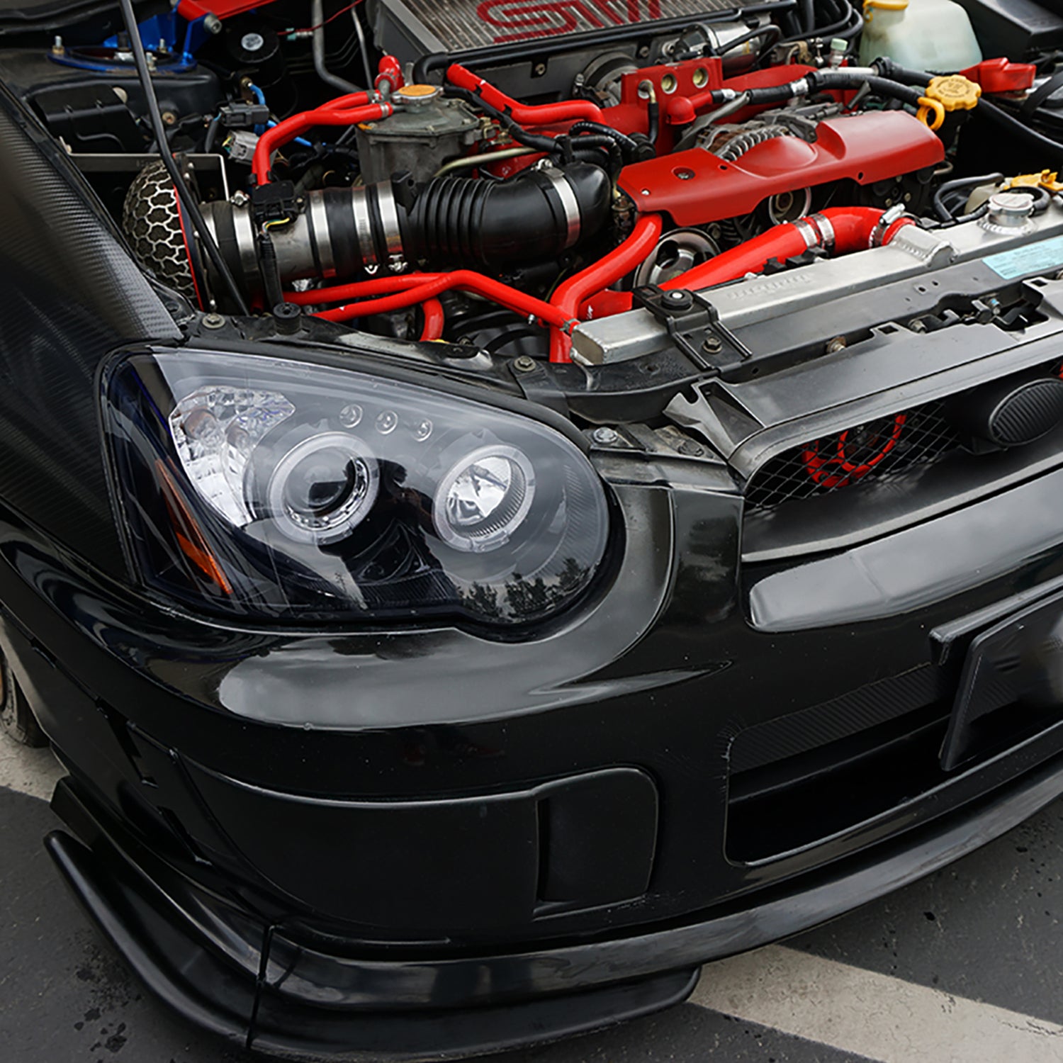 2004-2005 Subaru Impreza WRX/STI Outback Dual Halo Projector Headlights Smoke