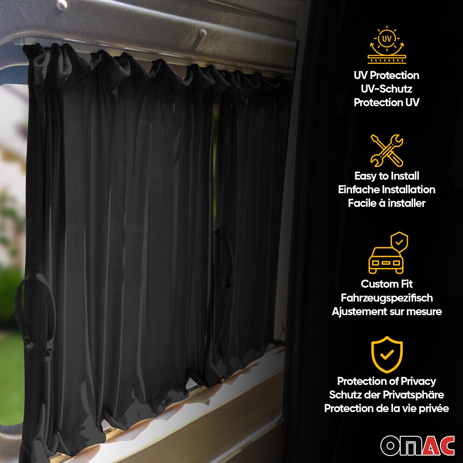 1993-2003 VW Eurovan L1 Short Window Curtain Sliding Door 2Pcs Rear Quarter 2Pcs Barn Door