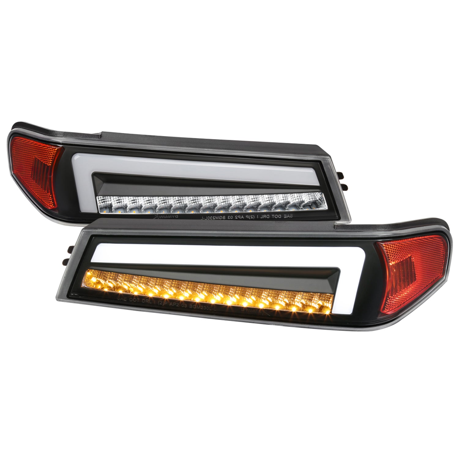 2004-2012 Chevy Colorado/ Canyon LED Bumper Corner Signal Lights Matt Black
