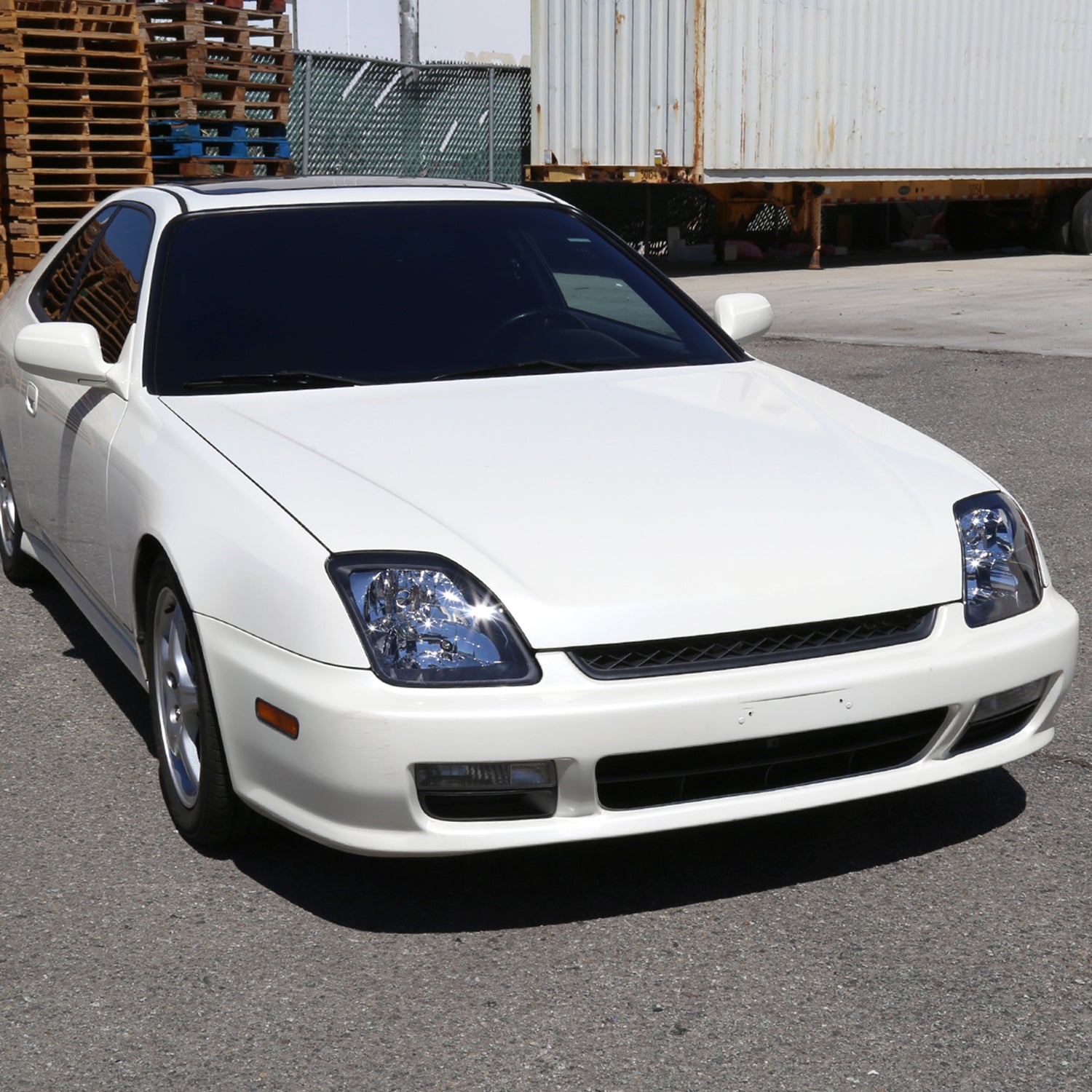 1997-2001 Honda Prelude Factory Style Headlights Matte Black/Clear Lens