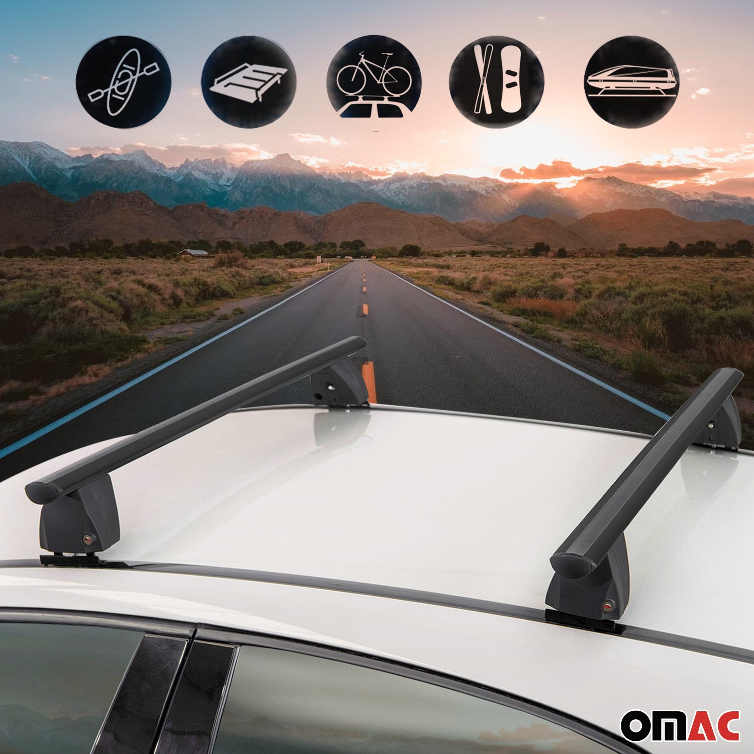 Roof Racks Cross Bars Carrier for BMW 2 F44 Gran Coupe 2019-2024 Alu Black 2x
