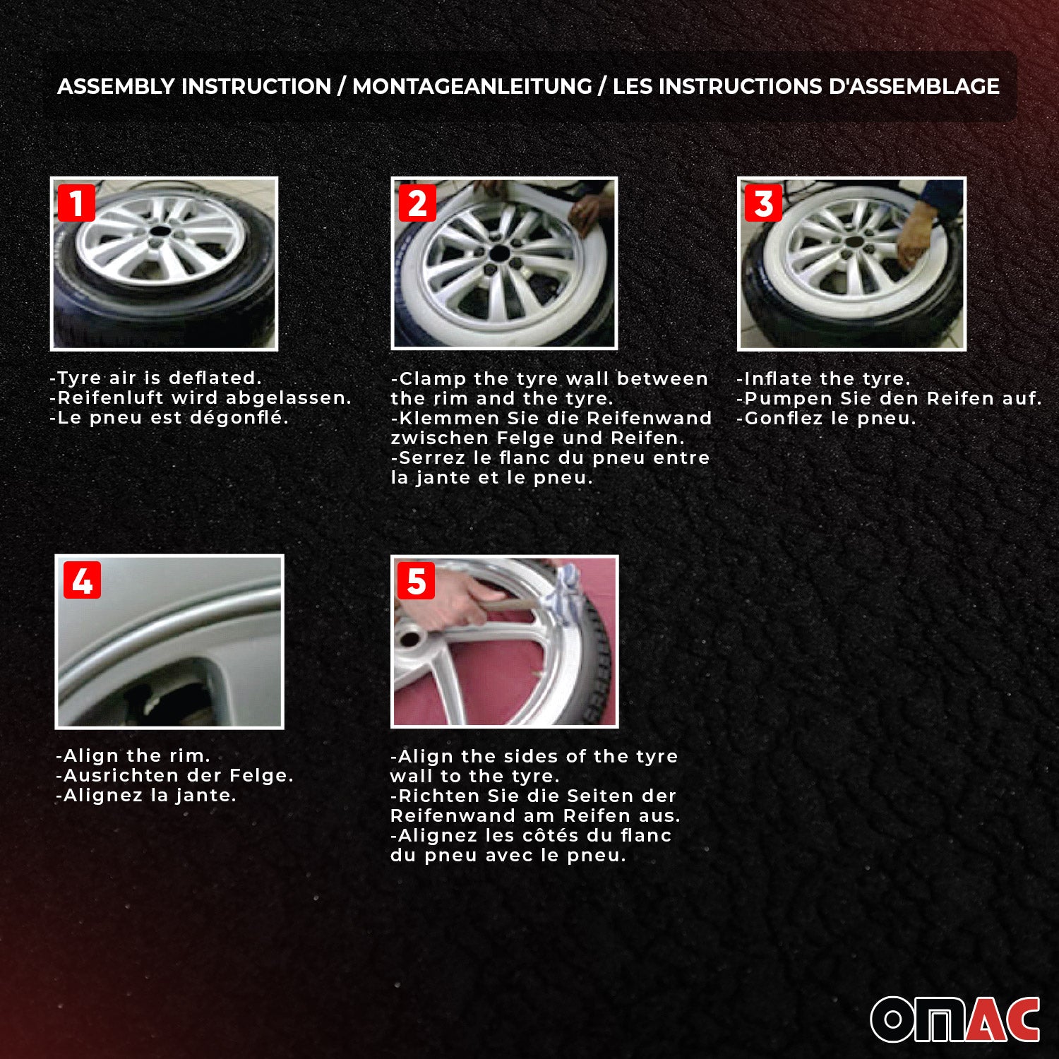 4x Portawalls Black White Wall Tire Insert 13" Rims Sidewall Set