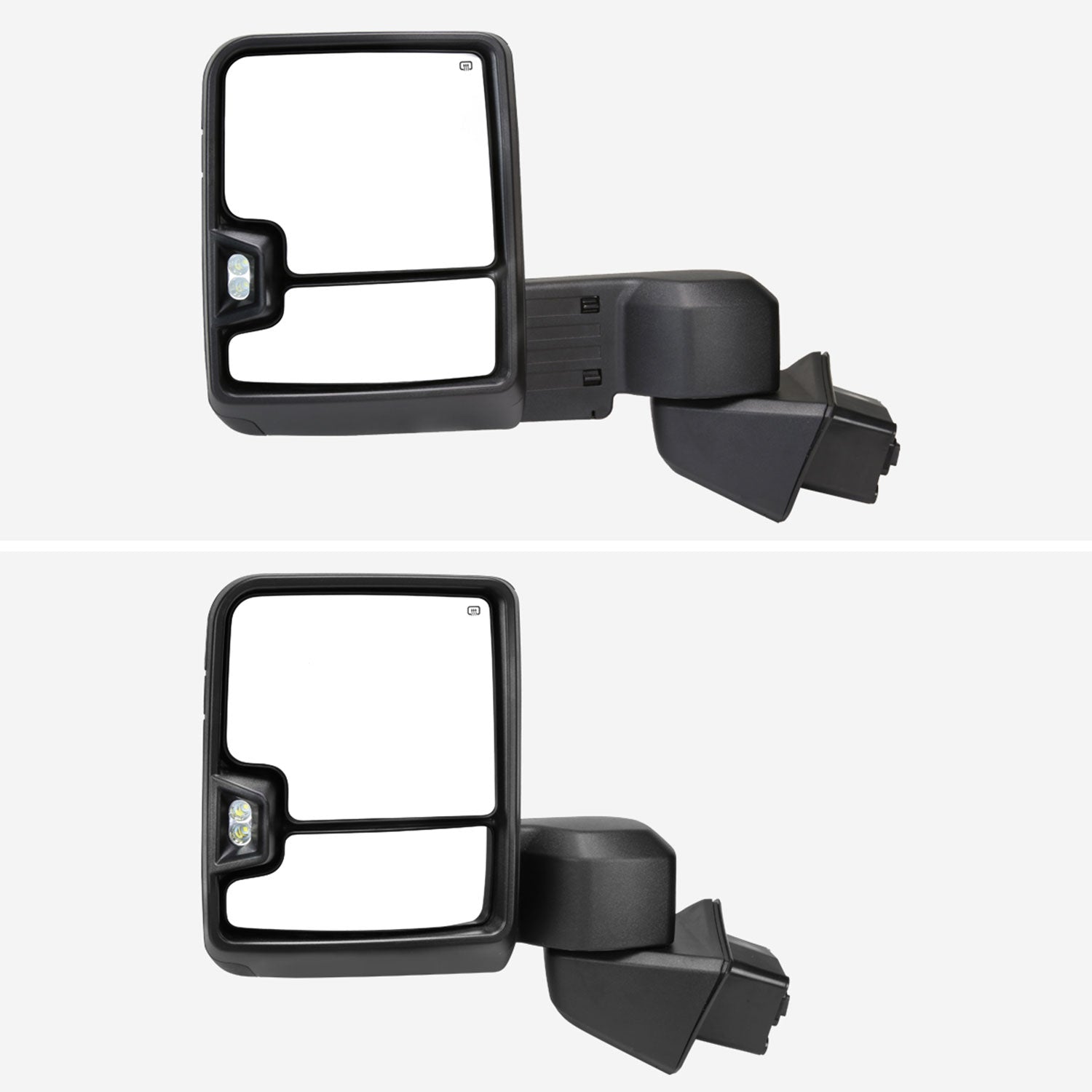 2019-2023 Chevy Silverado 1500 Heated Black Towing Mirrors Smoke & Turn Signal