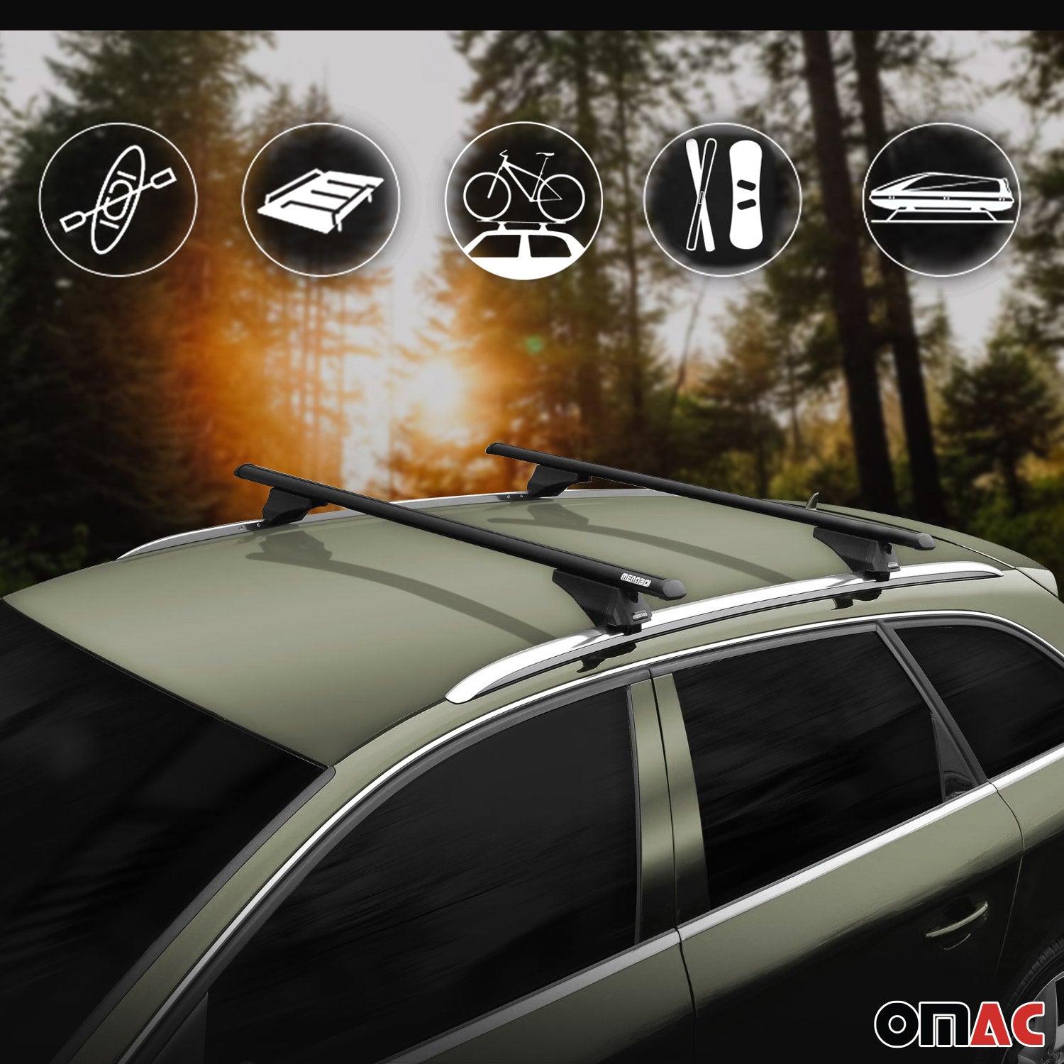 2017-2026 Alfa Romeo Stelvio Roof Rack Cross Bars Black