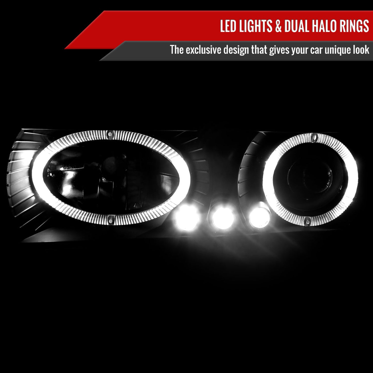 1988-1999 Chevy C/K C10/Blazer/Tahoe/Sierra/Silverado Dual Halo Headlights
