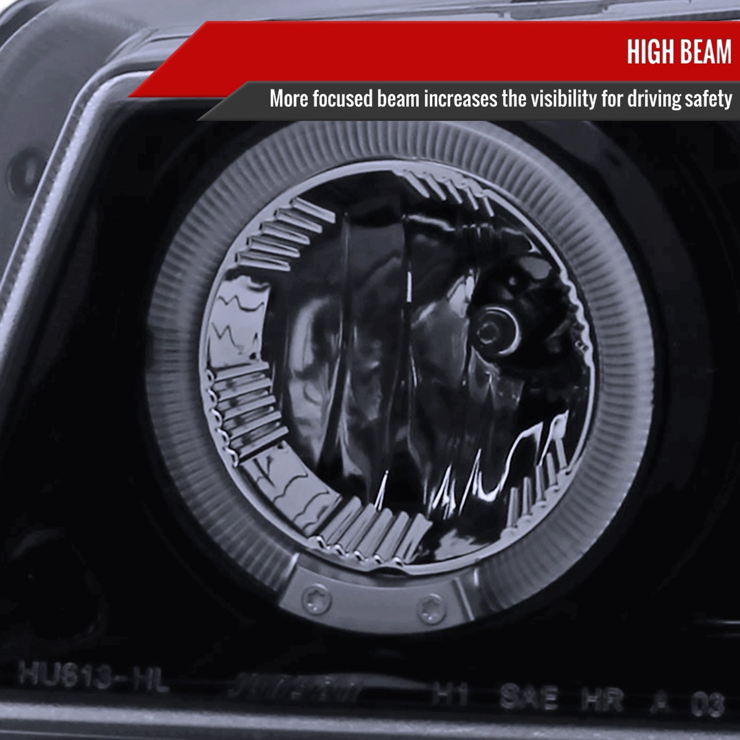 2002-2006 Chevy Avalanche/03-2007 Silverado Dual Halo Projector Headlights Smoke