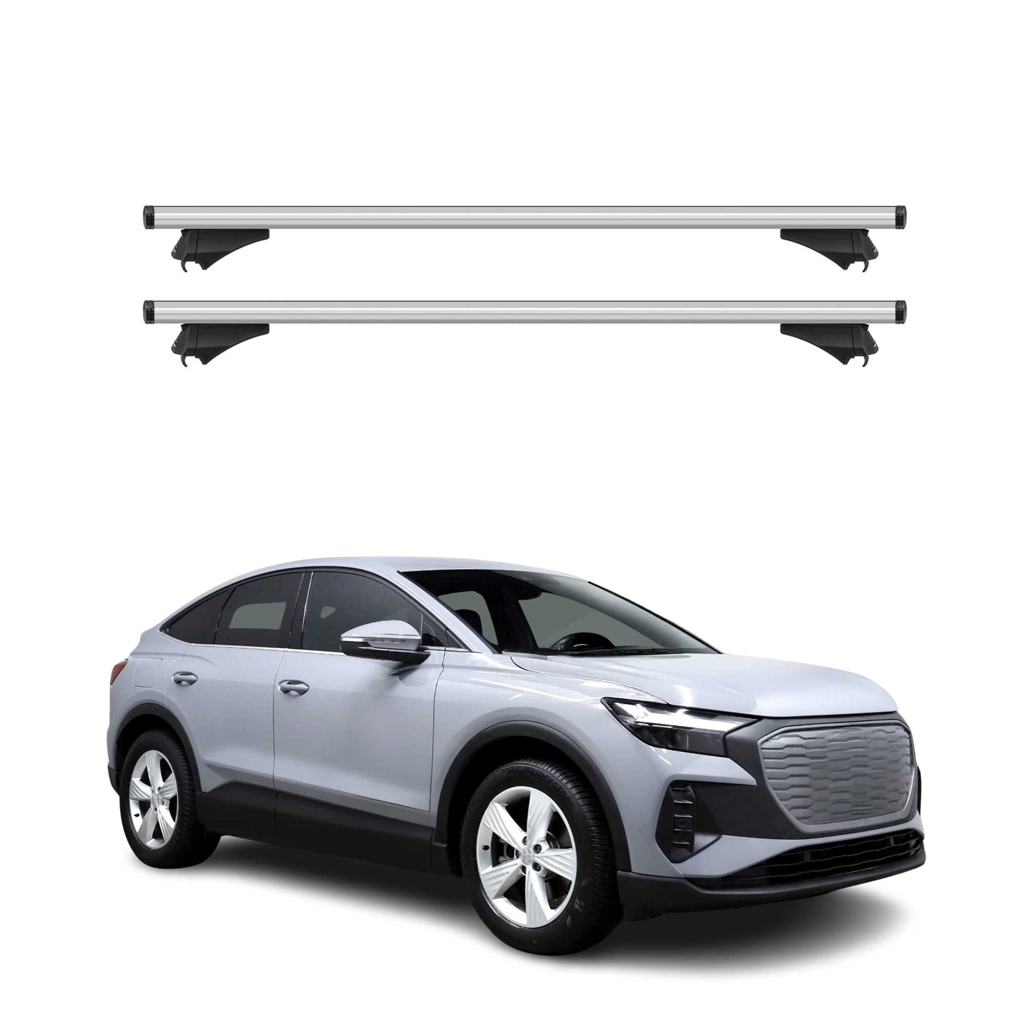 Cross Bars Roof Racks Carrier Aluminium for Audi Q4 e-tron 2022-2026 Silver 2Pcs
