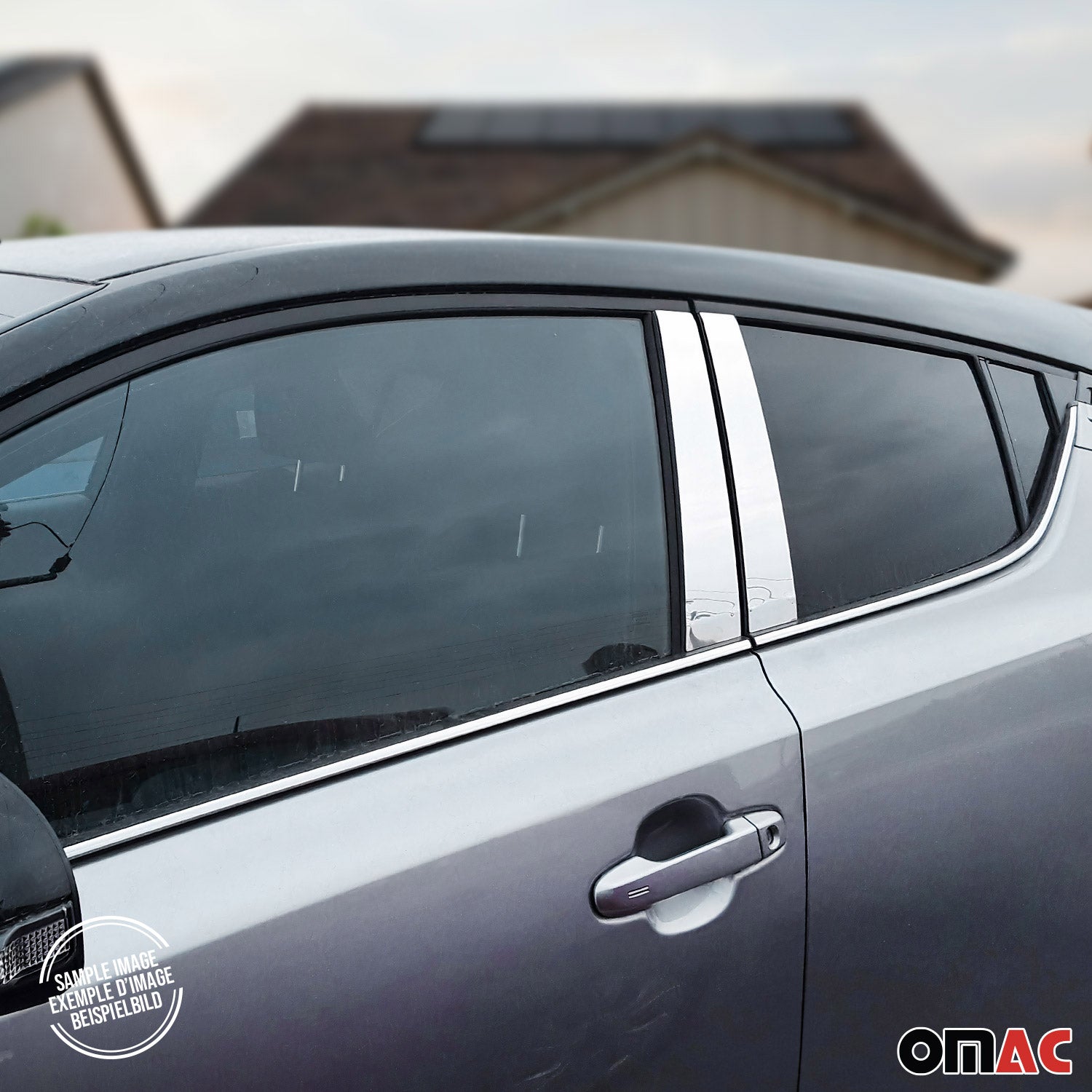 2007-2014 Cadillac Escalade Window B Pillar Posts Door Trim Steel Silver 4x