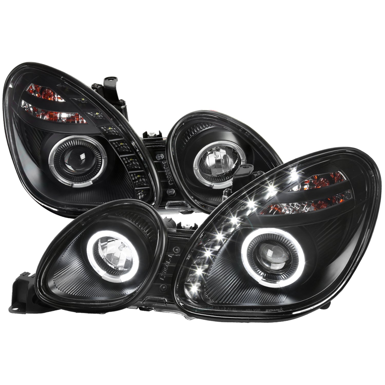 1998-2005 Lexus GS300/GS400/GS430 Halo Projector Headlights LED Light Black