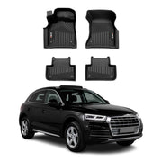 2018-2025 Audi Q5 SQ5 2.gen Premium Floor Mats Liners First and Second Row Set Black