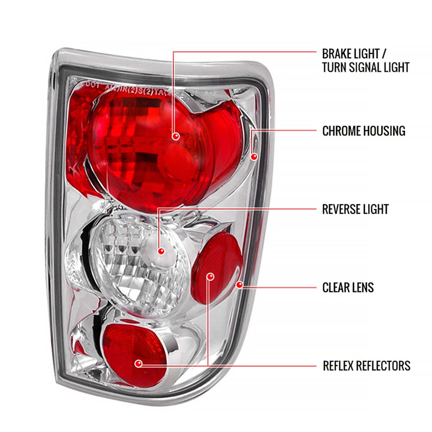 1995-2004 Chevy Blazer/S10 GMC Jimmy/Envoy Bravada Tail Lights Chrome