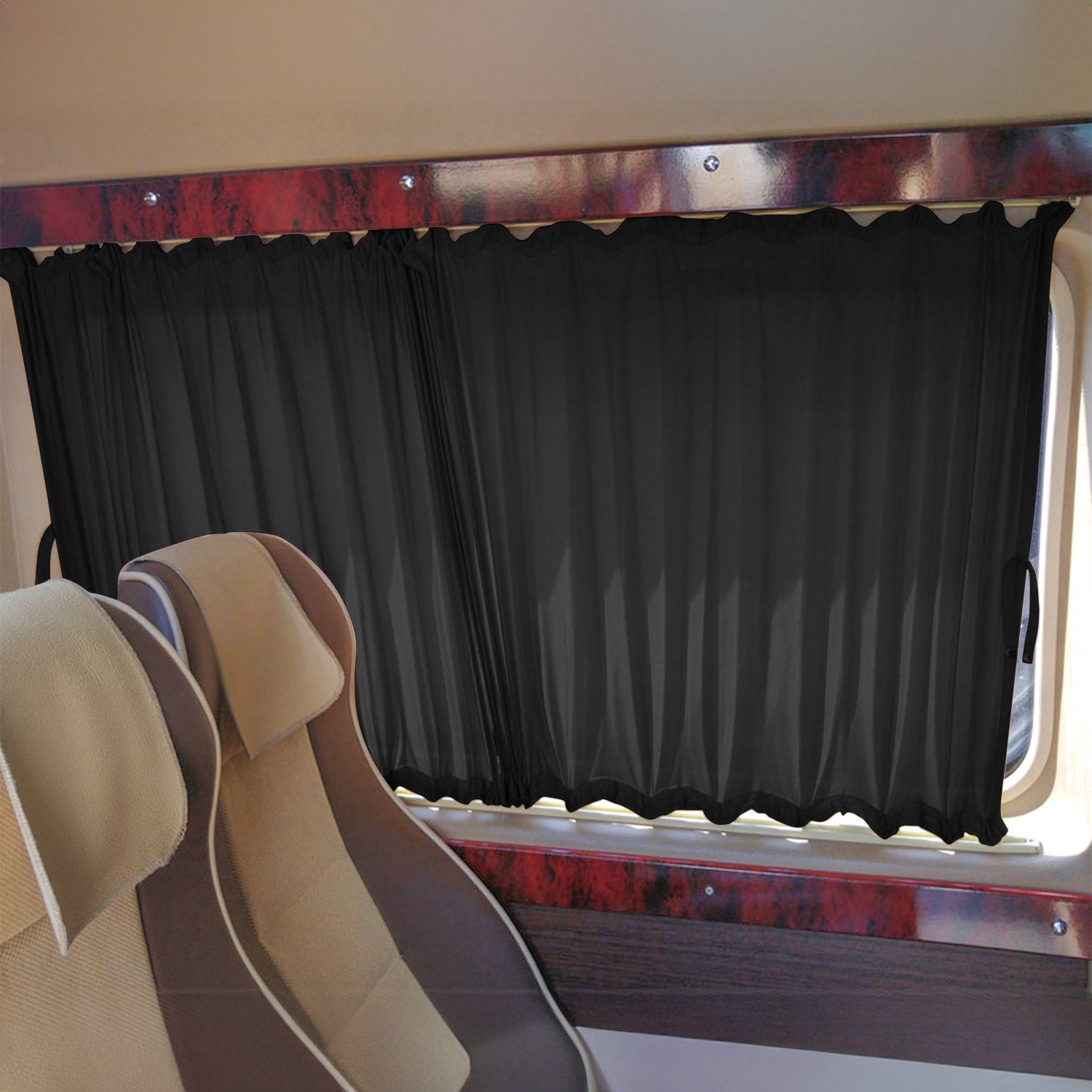 2006-2018 Mercedes Sprinter W906 Side Window Curtain L2 MWB Black 10 Pieces