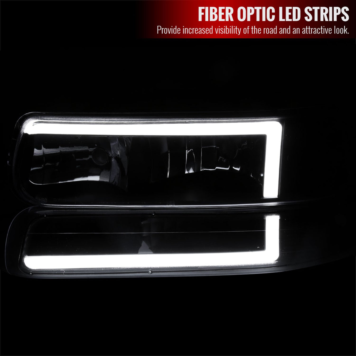 1999-2002 Chevy Silverado 1500 2500 /Tahoe Suburban LED Headlights Smoke