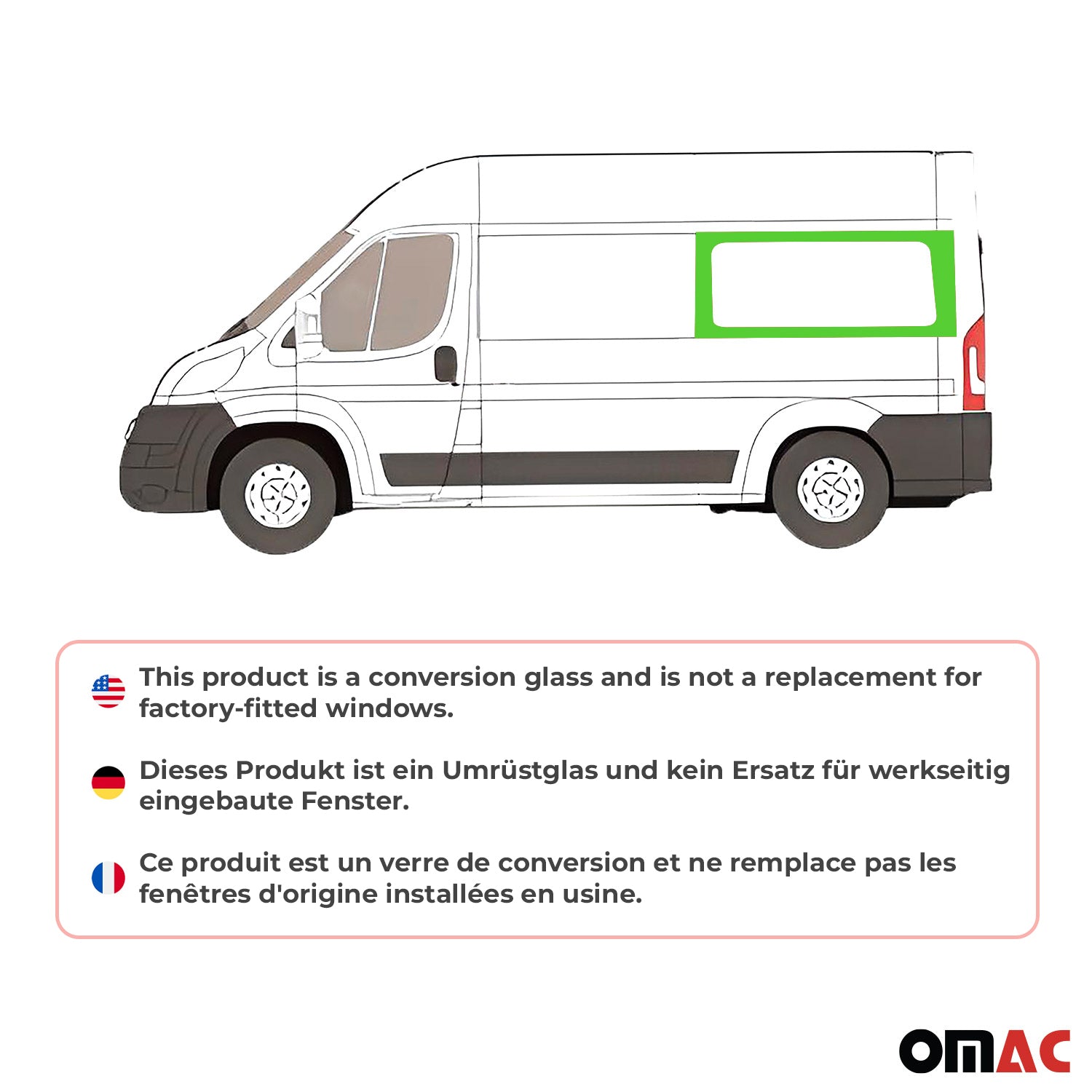 2014-2026 RAM ProMaster Window Glass Fit Kit Rear Left Side L2 Middle WB