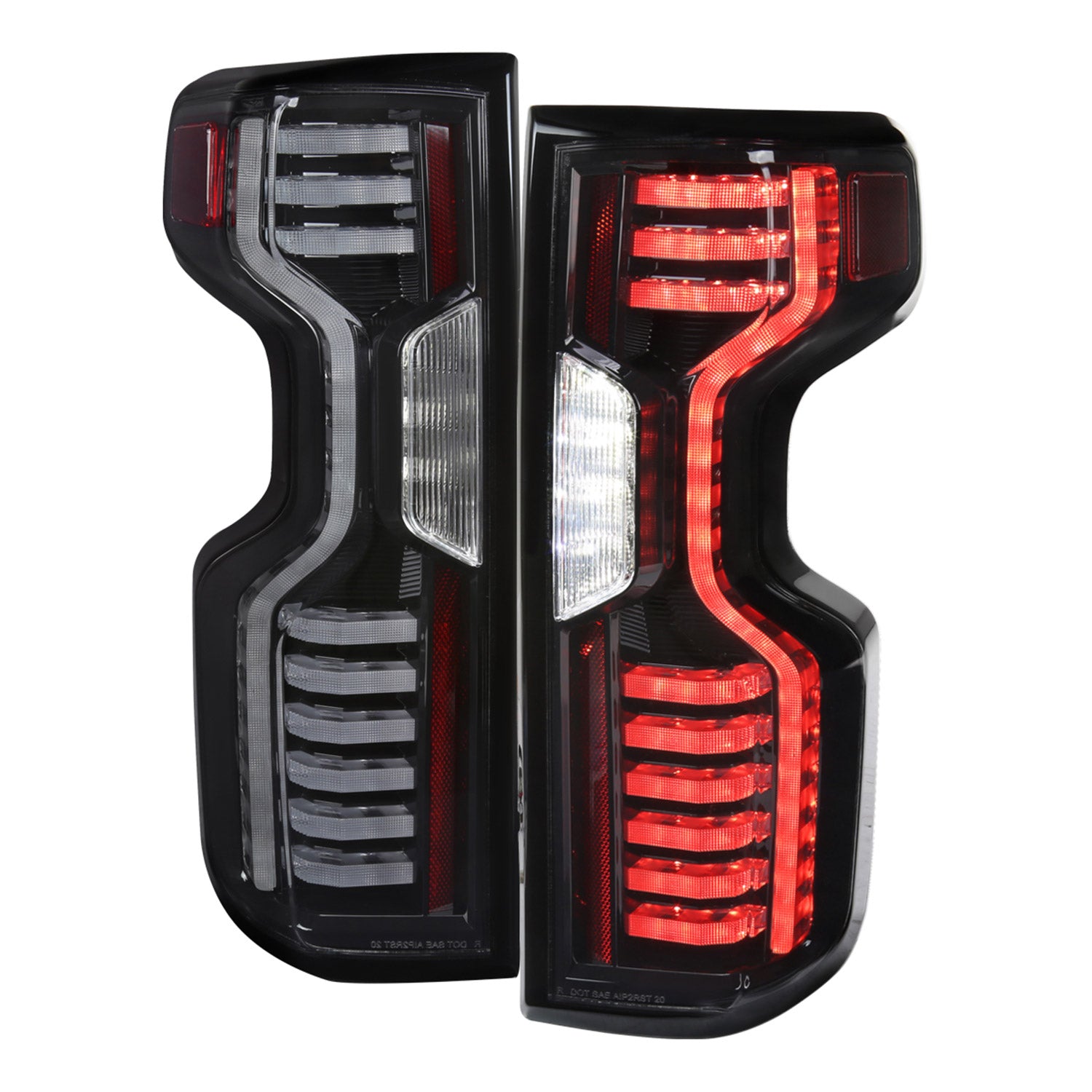 2019-2023 Chevy Silverado 1500/2500HD/3500HD LED Tail Lights Matt Black