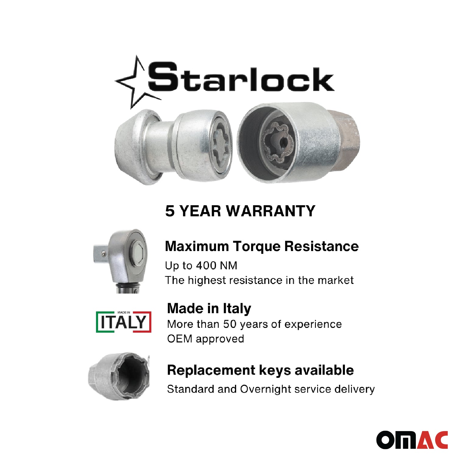 Wheel Lock Kit for Land Rover Discovery Sport M14X1,5 Silver 4Locks&1Key