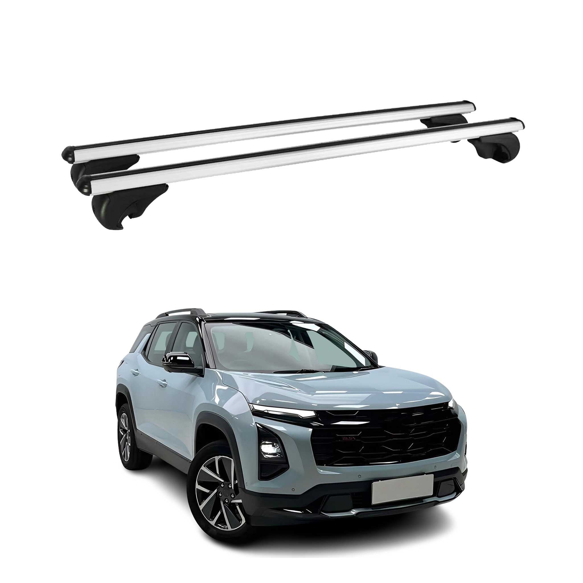 2025-2026 Chevrolet Equinox Roof Rack Cross Bars Luggage Carrier Alu Silver 2Pcs