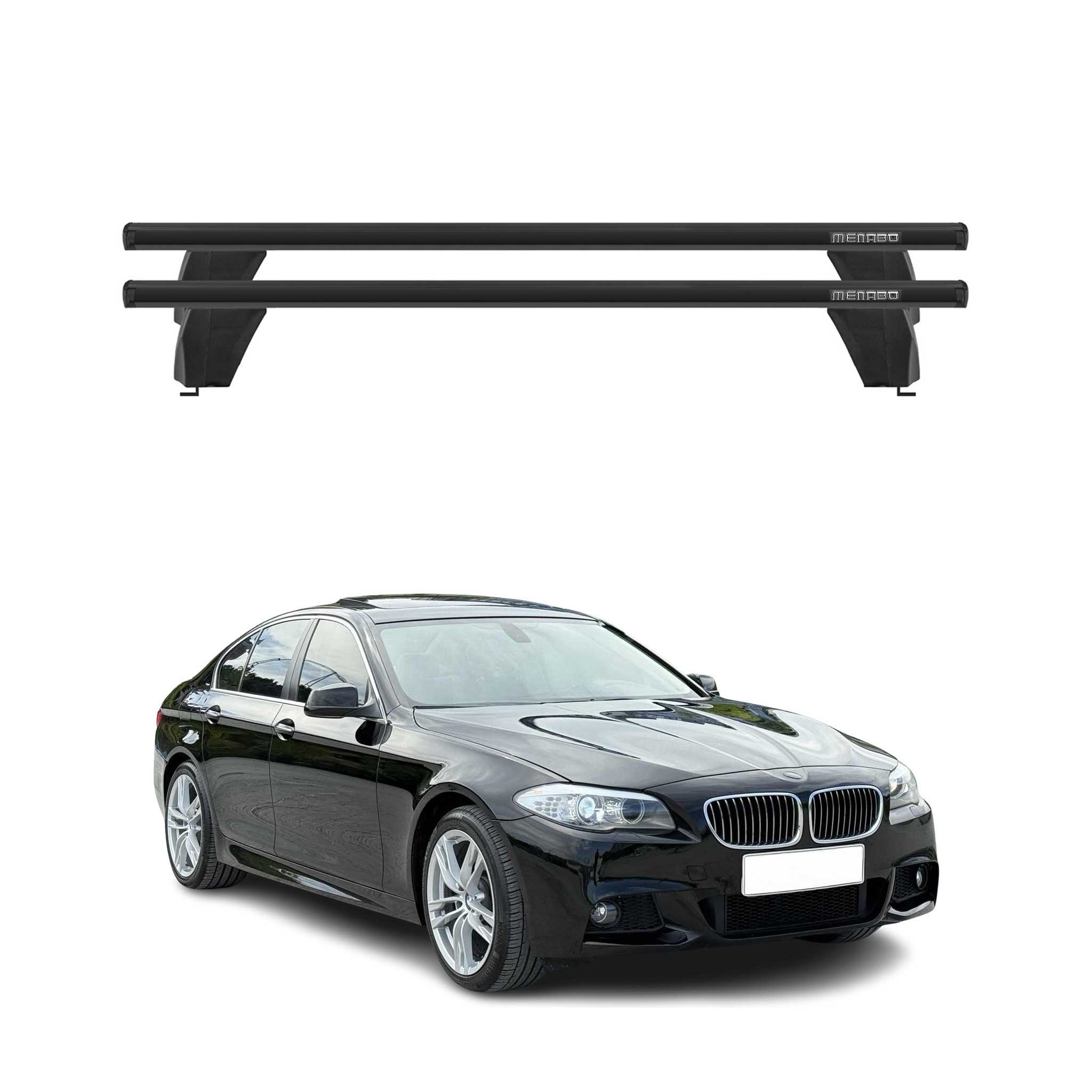 Top Roof Racks Cross Bars fits BMW 5 Series G60 2024-2026 2Pcs Black Aluminium