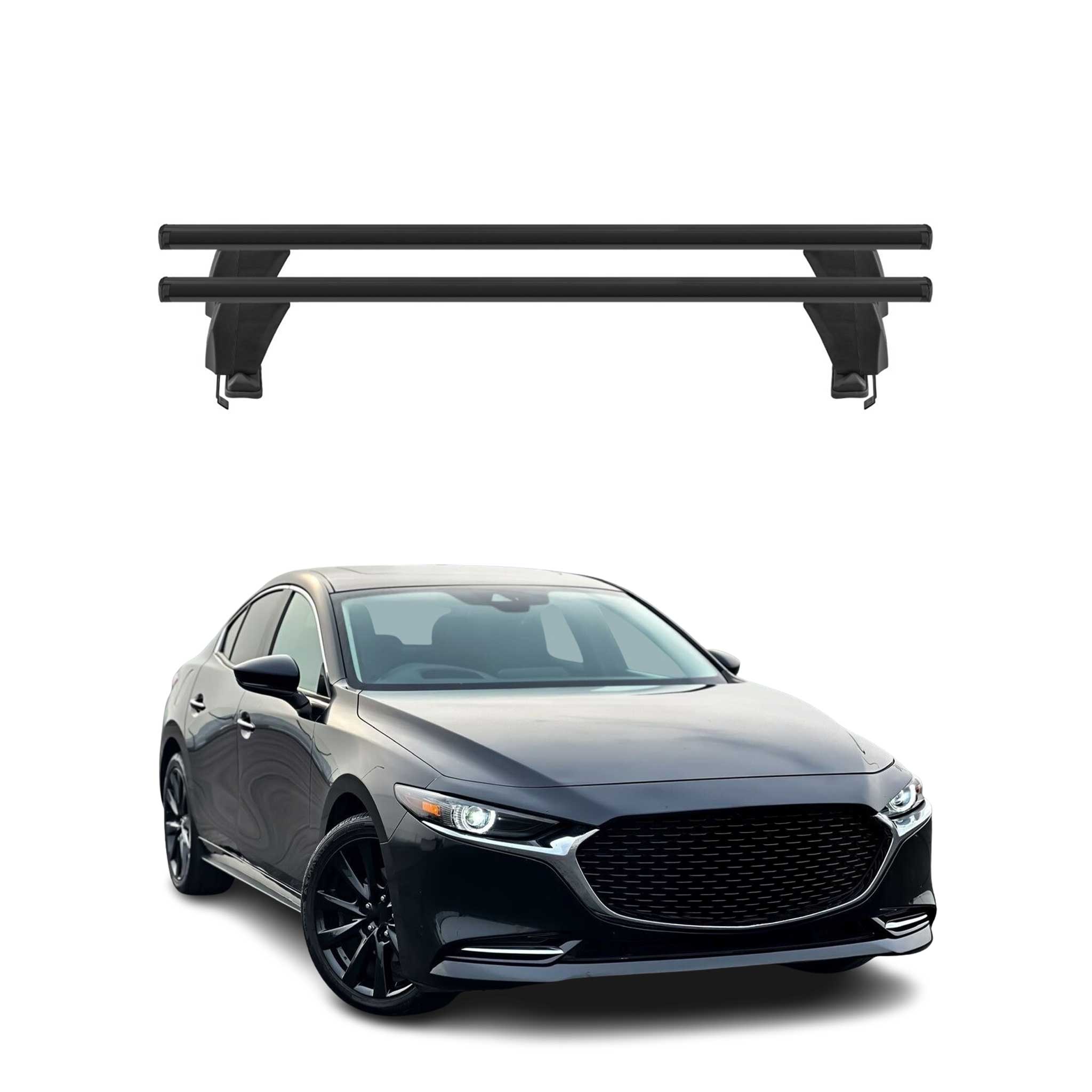 2019-2026 Mazda 3 Hatchback Roof Rack Cross Bars Black