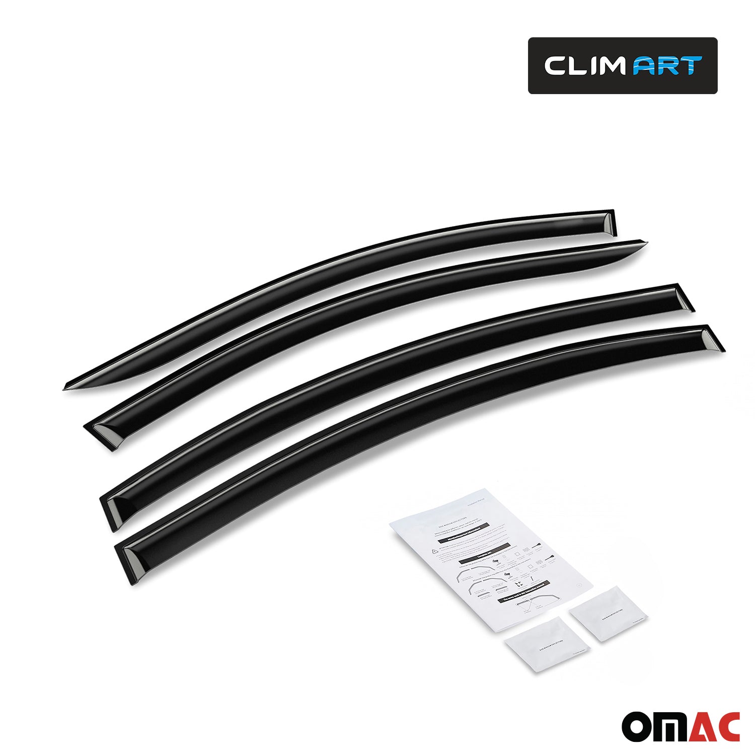 Clim Art Wind Deflectors for Hyundai Santa Cruz 2022-2025 Shatterproof Smoke 4x
