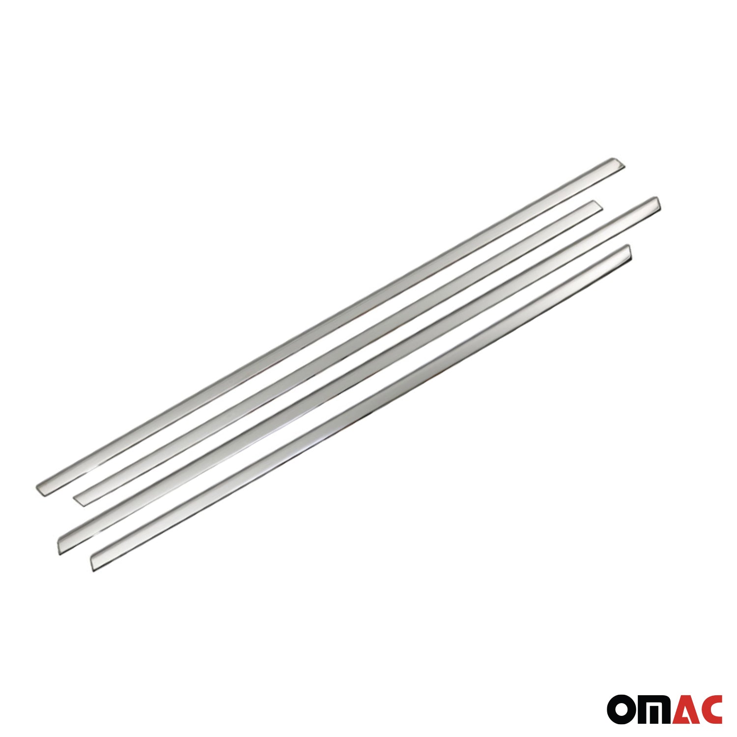 2016-2023 Fiat 500X Window Molding Trim Streamer Stainless Steel Silver 4Pcs