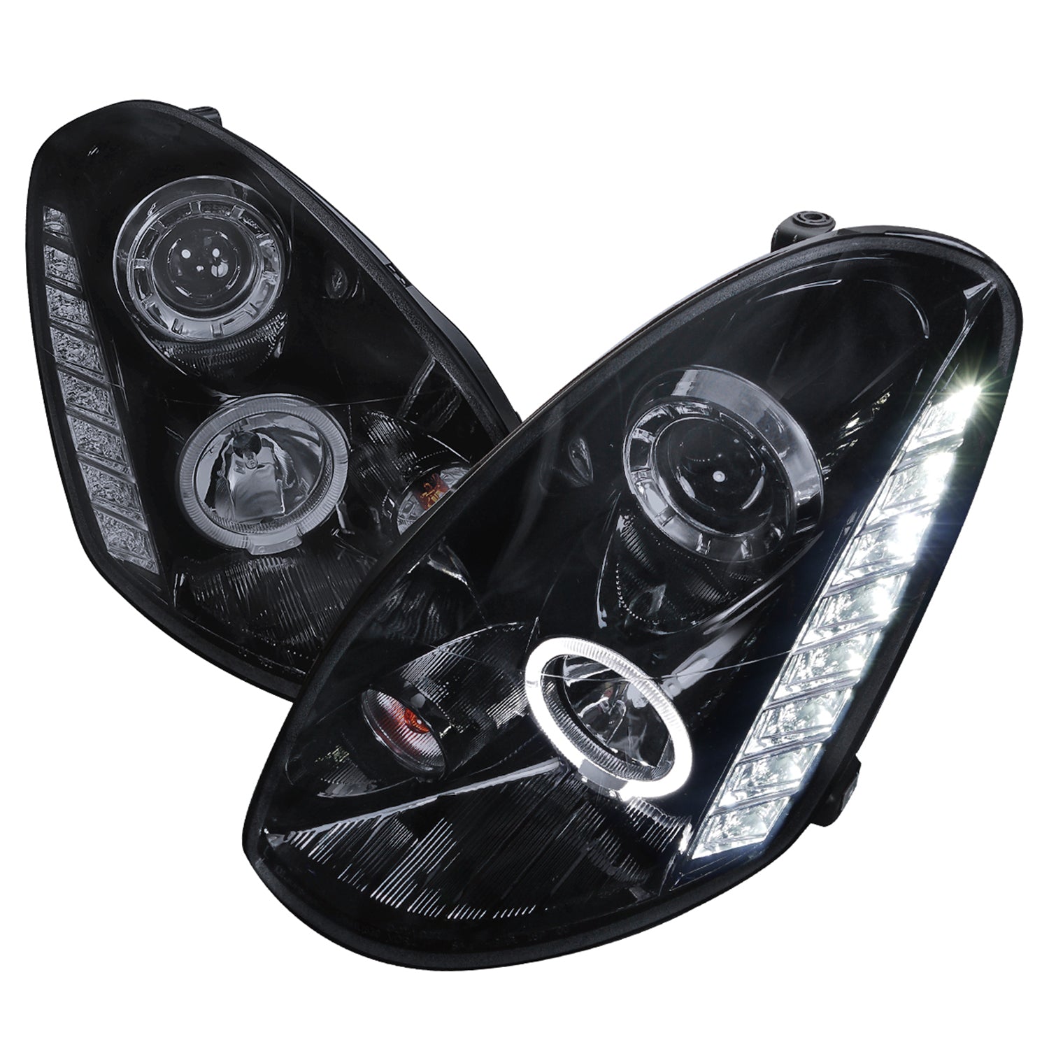 2005-2006 Infiniti G35 Sedan Halo Projector Headlights SMD LED Light Black
