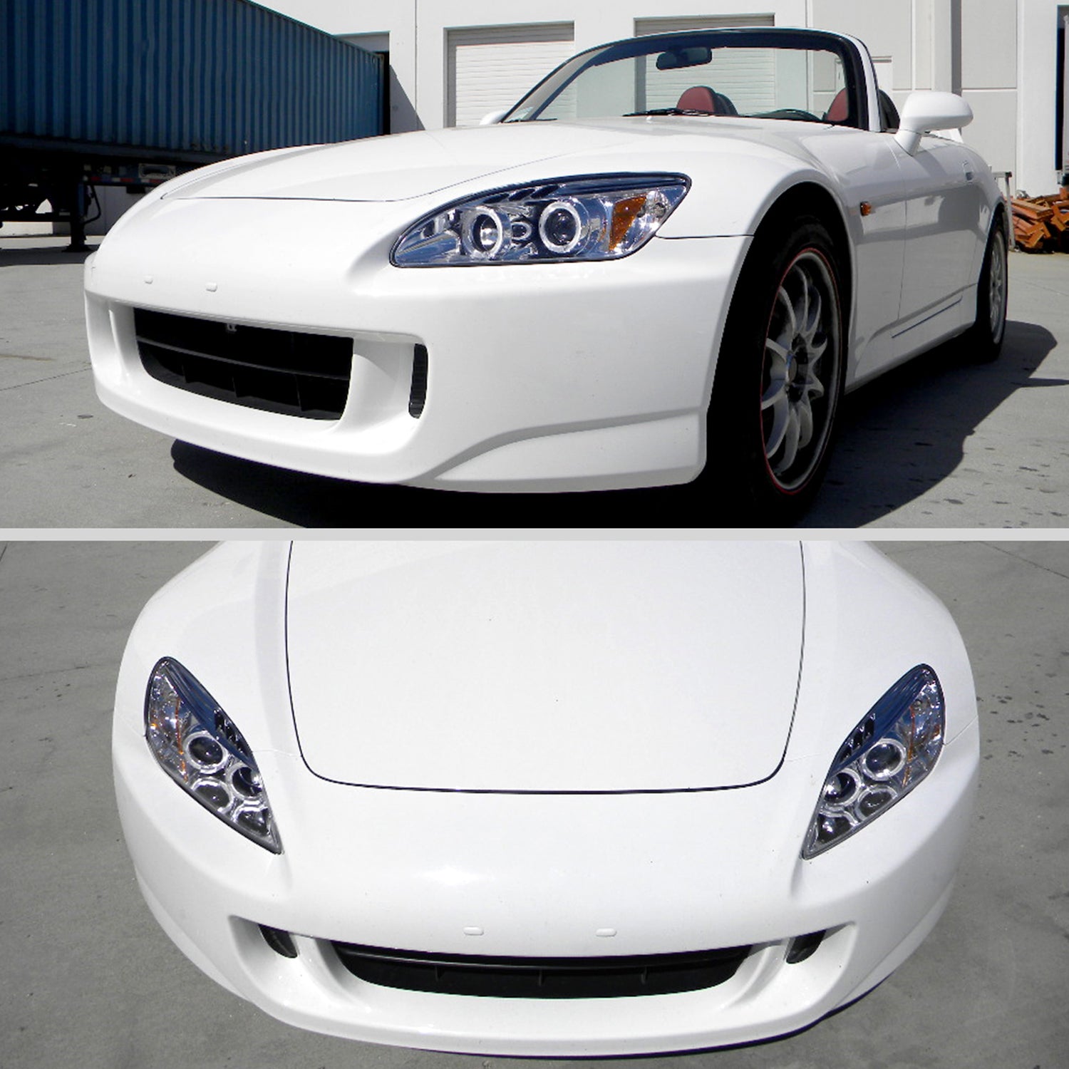 2004-2009 Honda S2000 AP2 Dual Halo Projector Headlights Chrome/Clear Lens