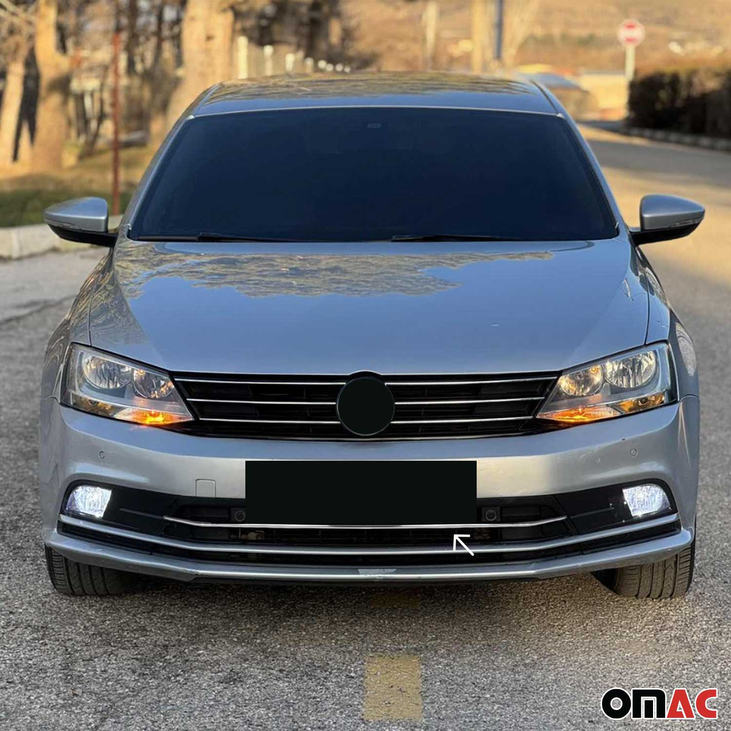 2015-2018 VW Jetta A6 Front Bumper Trim Molding Stainless Steel Silver