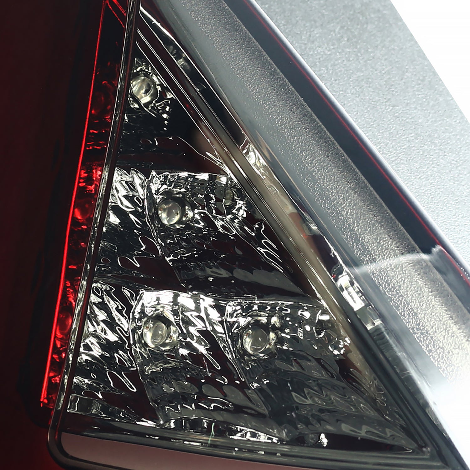 2011-2013 Ford Fiesta Hatchback LED Tail Lights Chrome/Red Smoke Lens