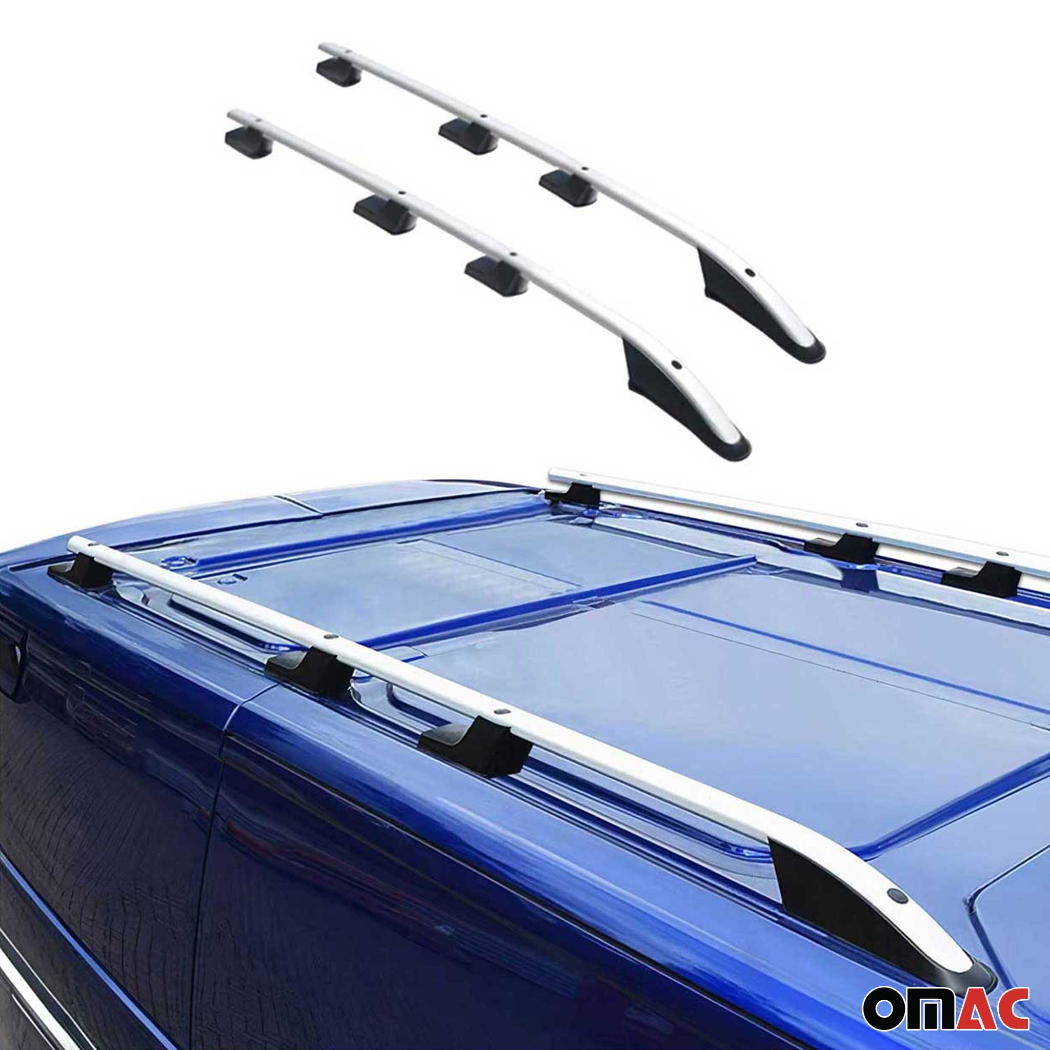 2015-2026 Ford Transit L2 MWB Roof Rack Rails Side Rails Silver