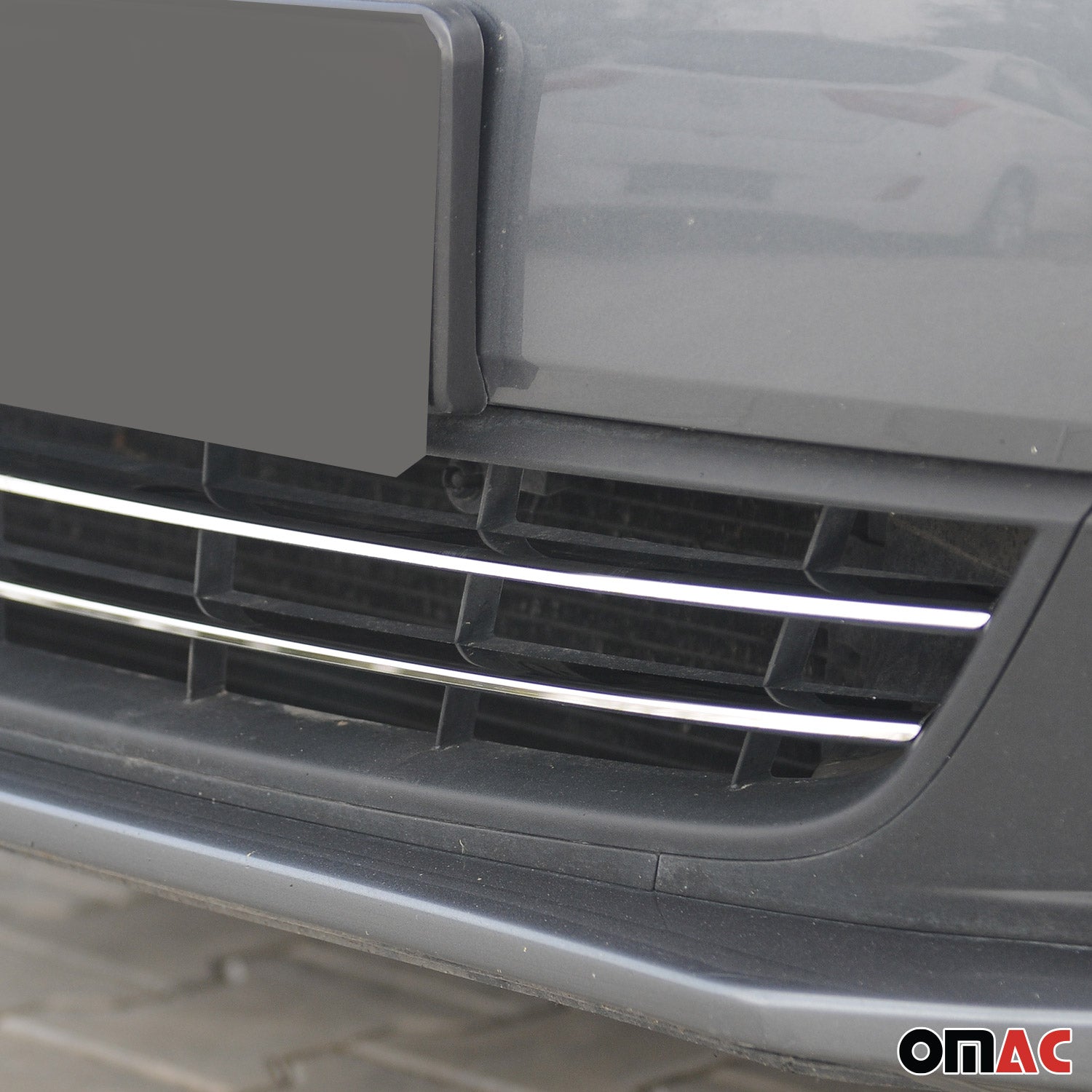 2011-2014 VW Jetta A6 Front Bumper Trim Molding Stainless Steel Silver 2 Pcs