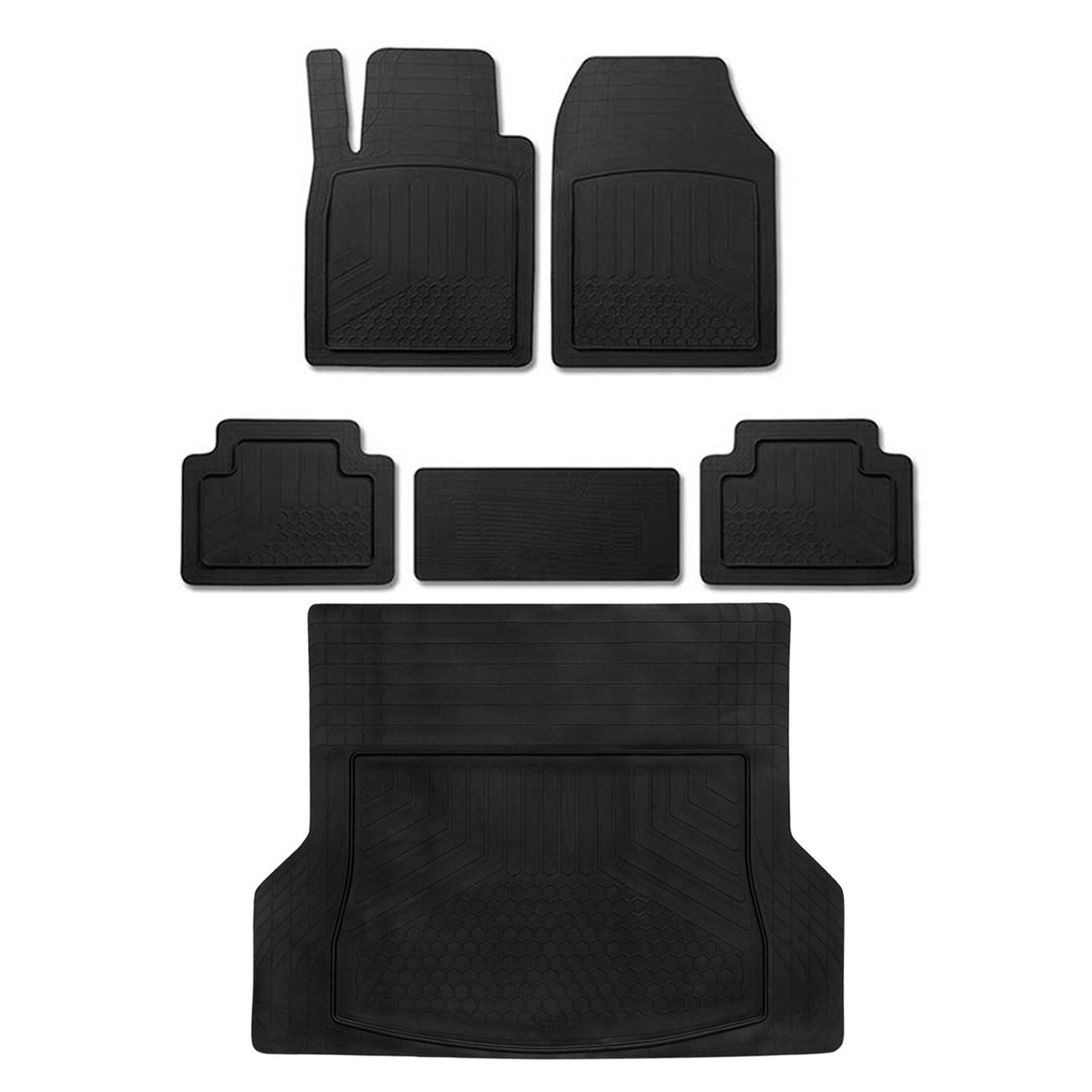 2008-2026 Audi A5 / A5 Quattro Semi-Custom fit Floor Mats & Cargo Liner Rubber Black 6 Pcs