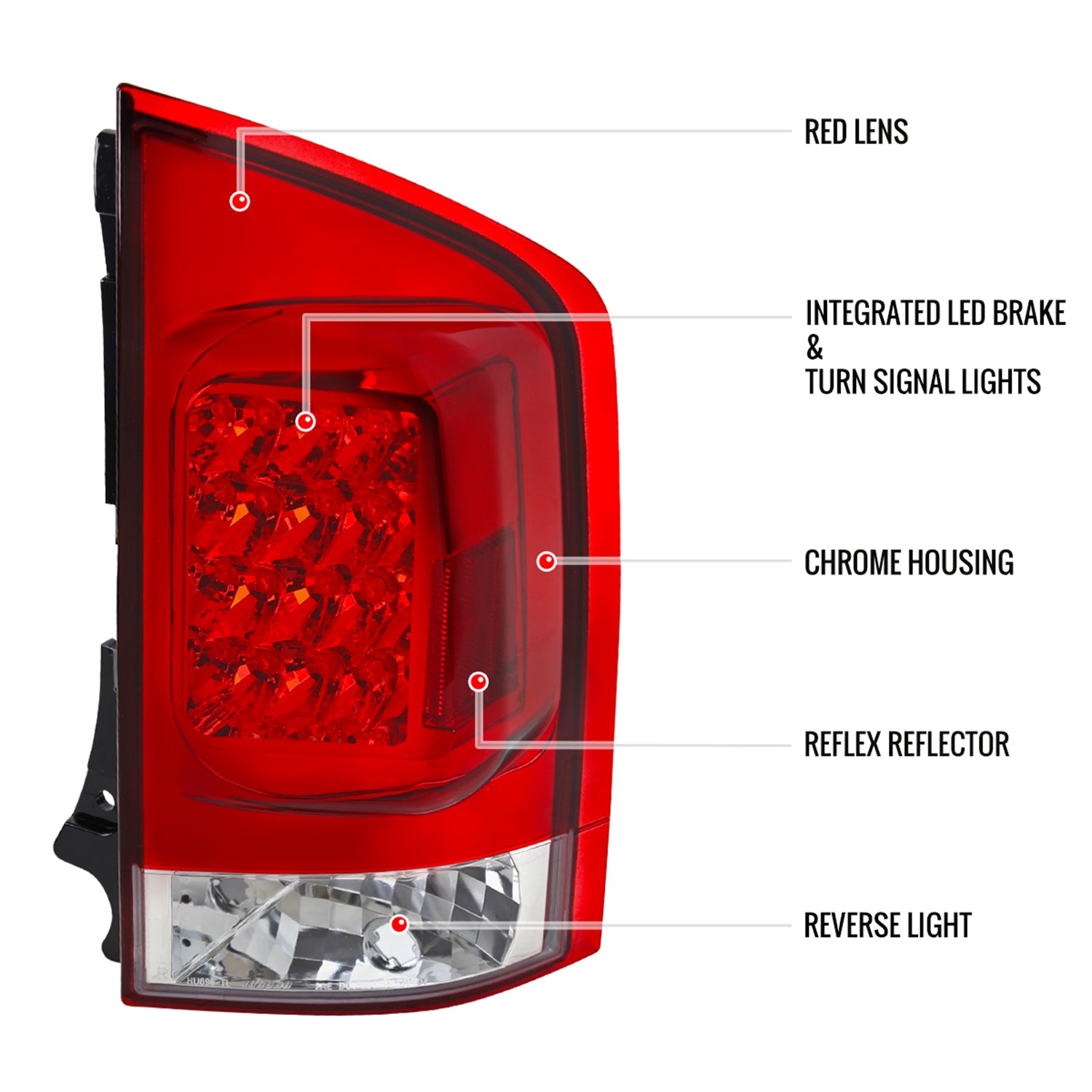 2005-2015 Nissan Armada LED Tail Lights Chrome Housing/Red Clear Lens