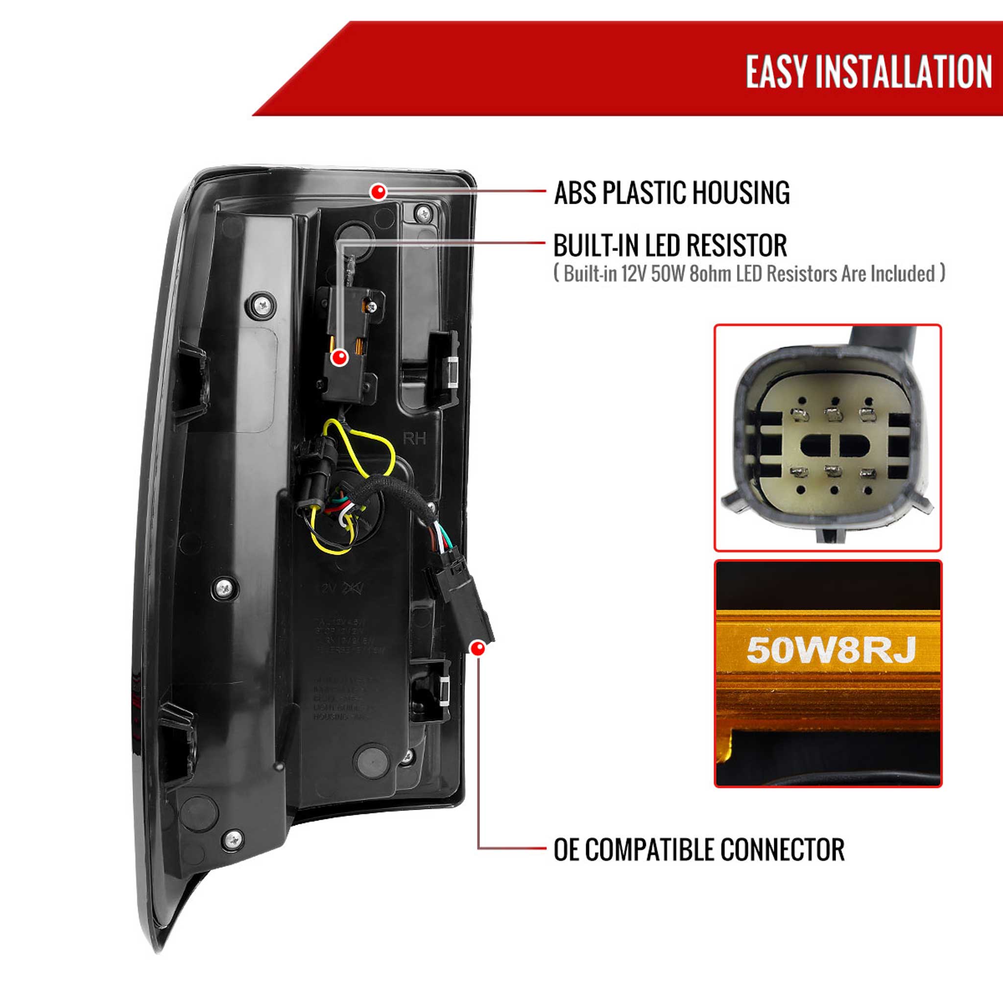 For Dodge RAM 2500/3500 2019-2024 LED Sequential Signal Tail Lights Matte Black Housing Clear Lens