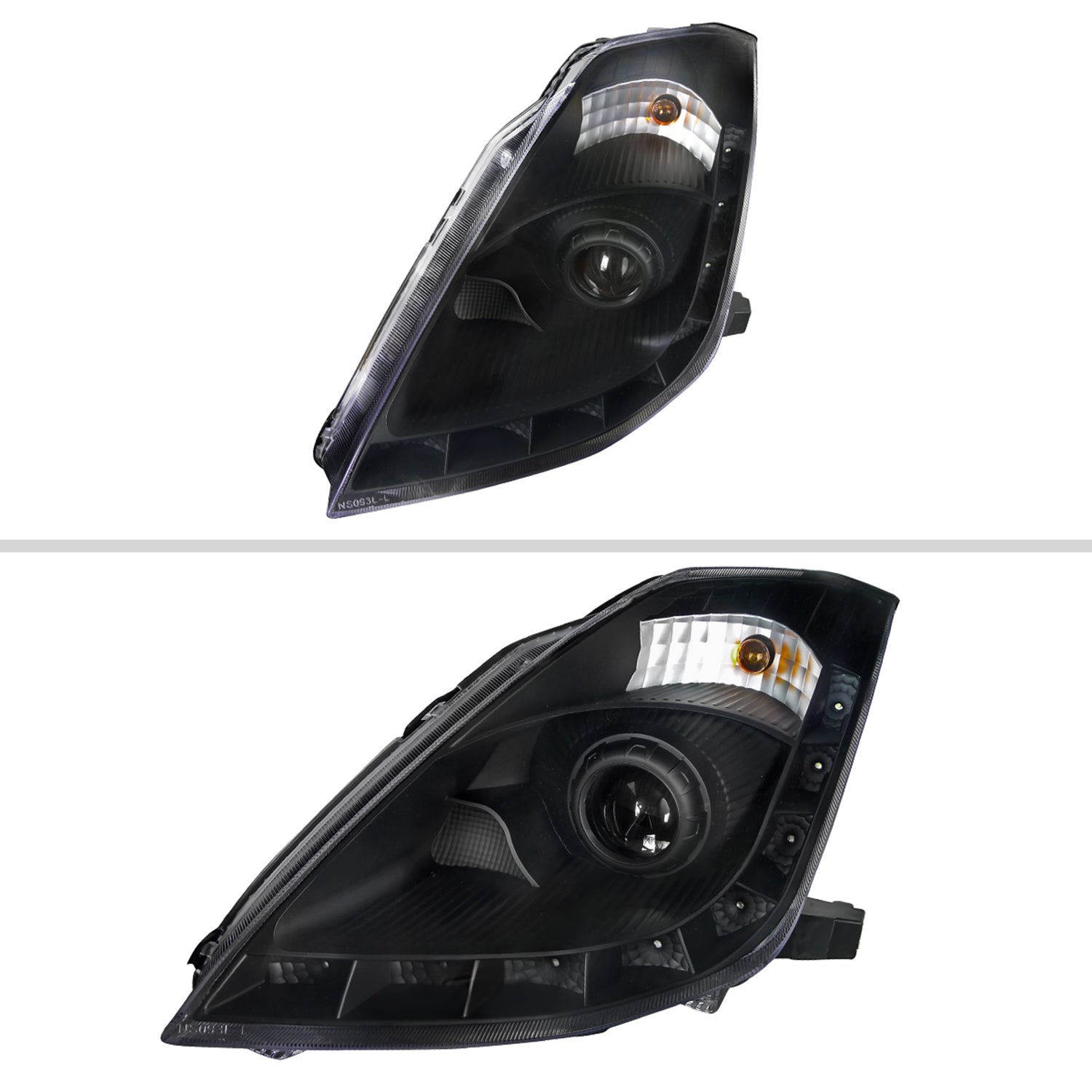 2006-2009 Nissan 350Z SMD LED Light Projector Headlights Matt Black/Clear