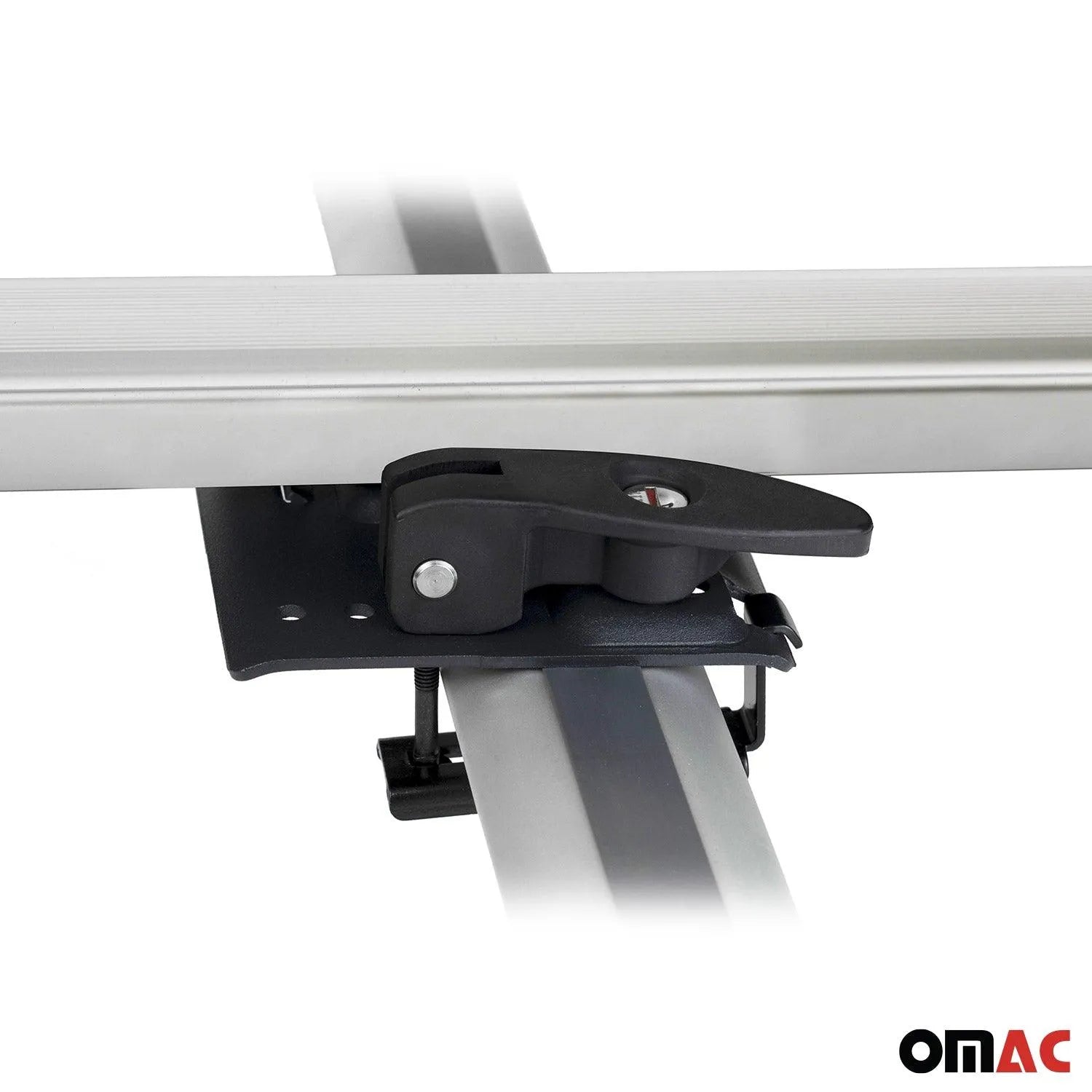 Bike Carrier Roof Rail Rack Cross Bars Luggage 50" Silver Aluminum Set