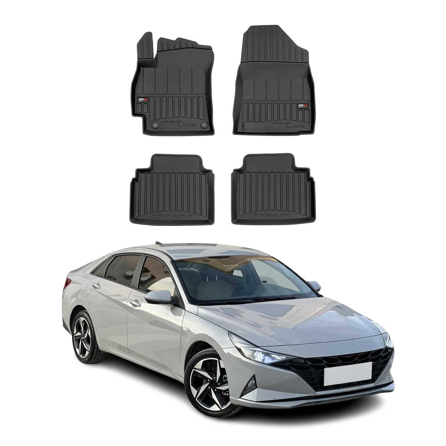 2021-2026 Hyundai Elantra Premium Floor Mats Liners Full Set All Weather Heavy Duty
