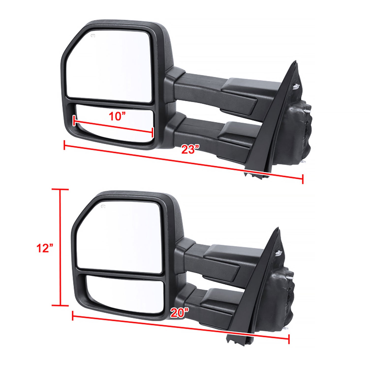 2015-2020 Ford F-150 Heated 8Pin/22Pin Towing Mirrors Smoke & Turn Signal
