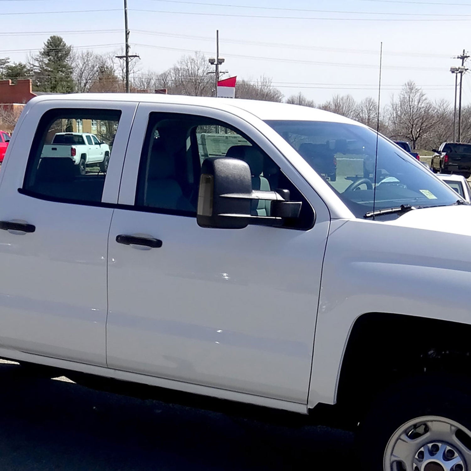 2014-2018 Chevy Silverado/GMC Sierra Manual Extendable Towing Mirrors Smoke