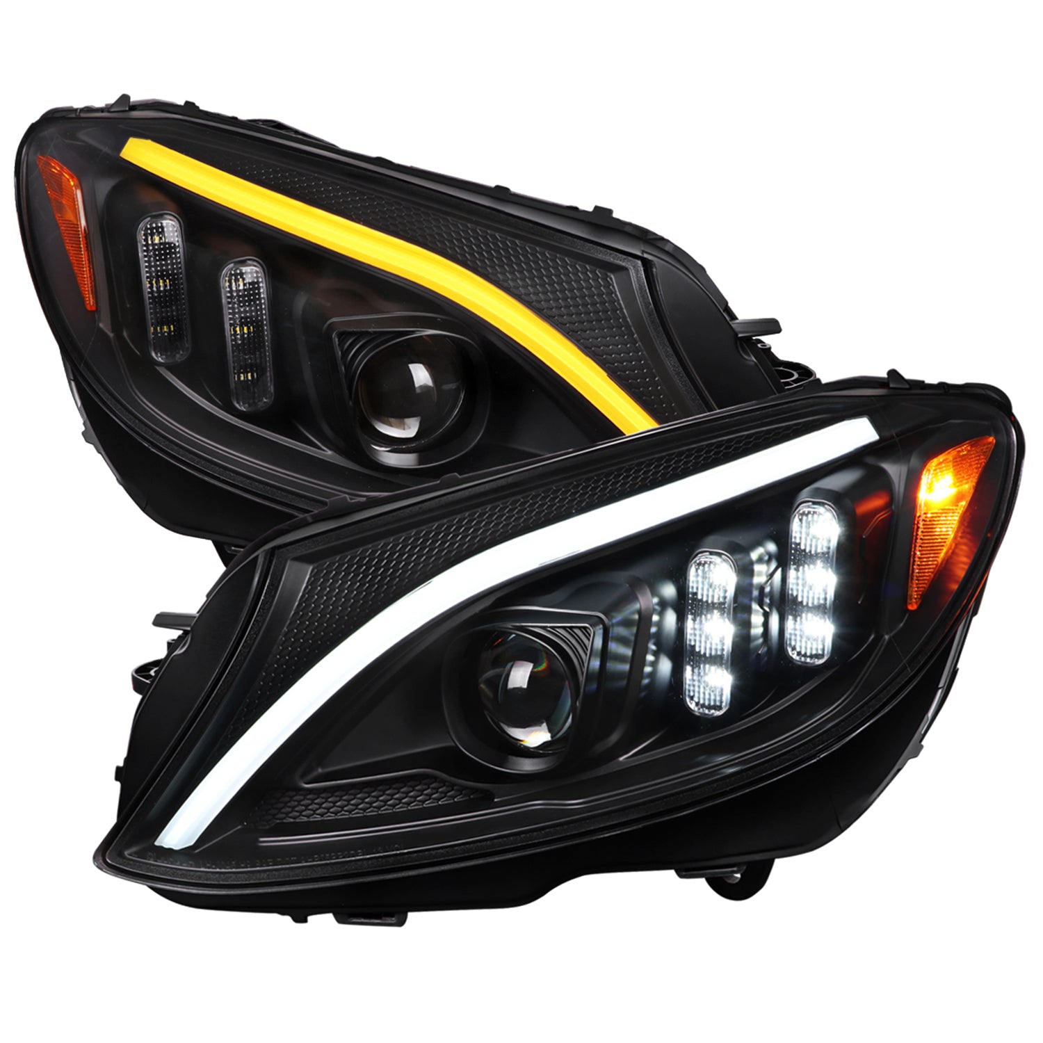 2015-2018 Mercedes-Benz C-Class W205 Full LED Headlights Signal Black