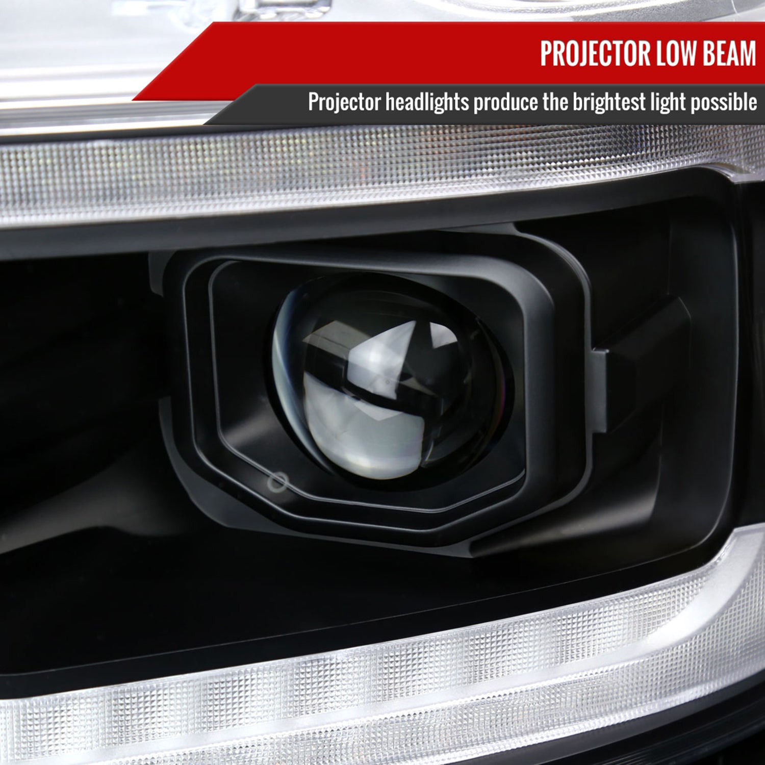 2019-2024 Dodge RAM 1500 Sequential LED Turn Signal Projector Headlights Black