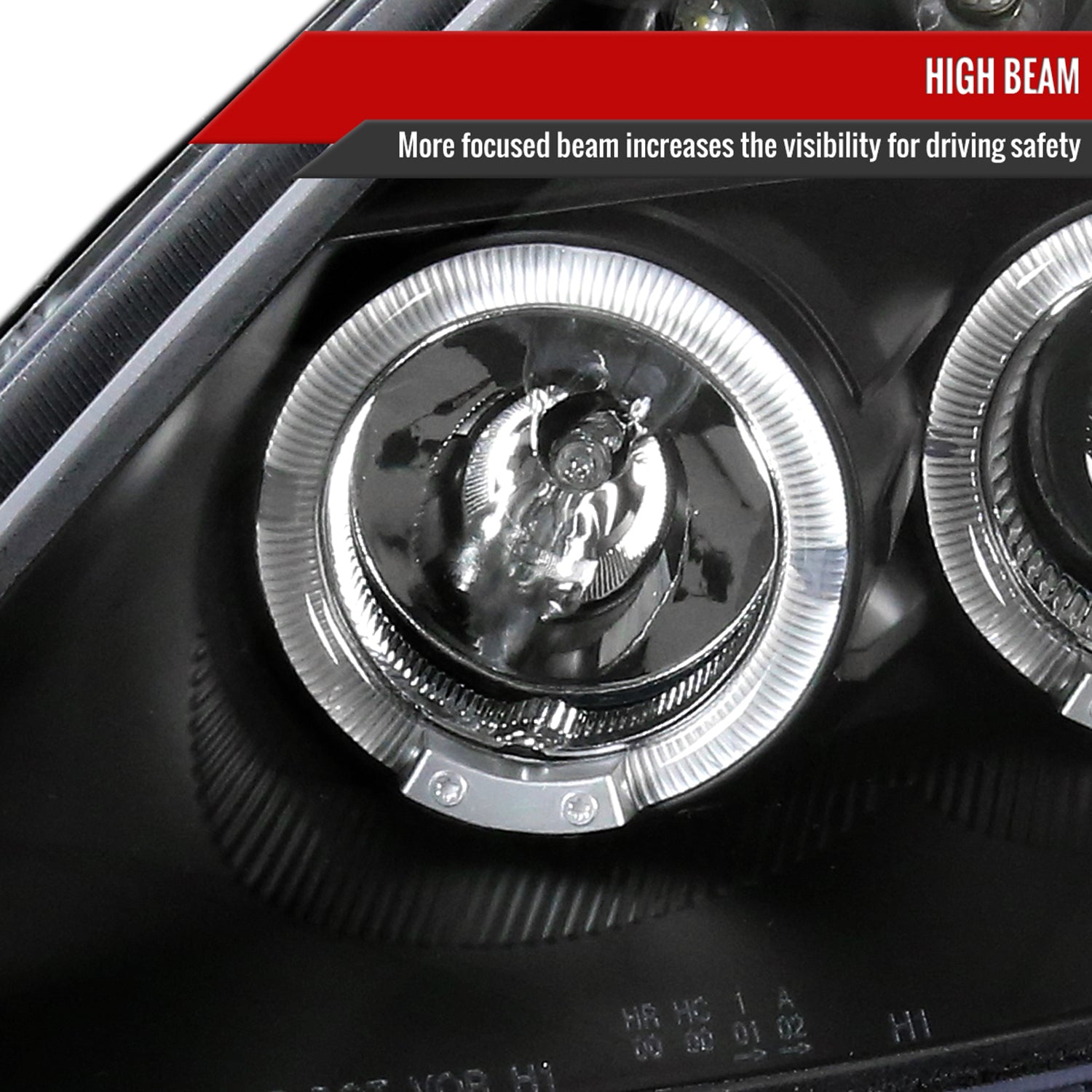 2000-2005 Toyota Celica Dual Halo Projector Headlights Matte Black/Clear Lens