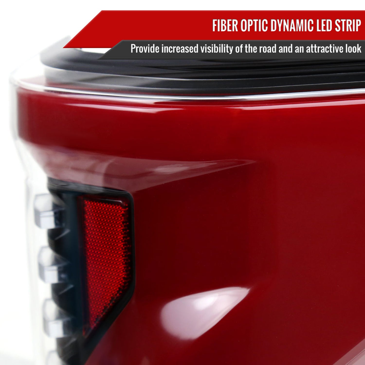 2015-2017 Ford F-150 Turn Signal Animated Red LED Bar Tail Lights Matt Black