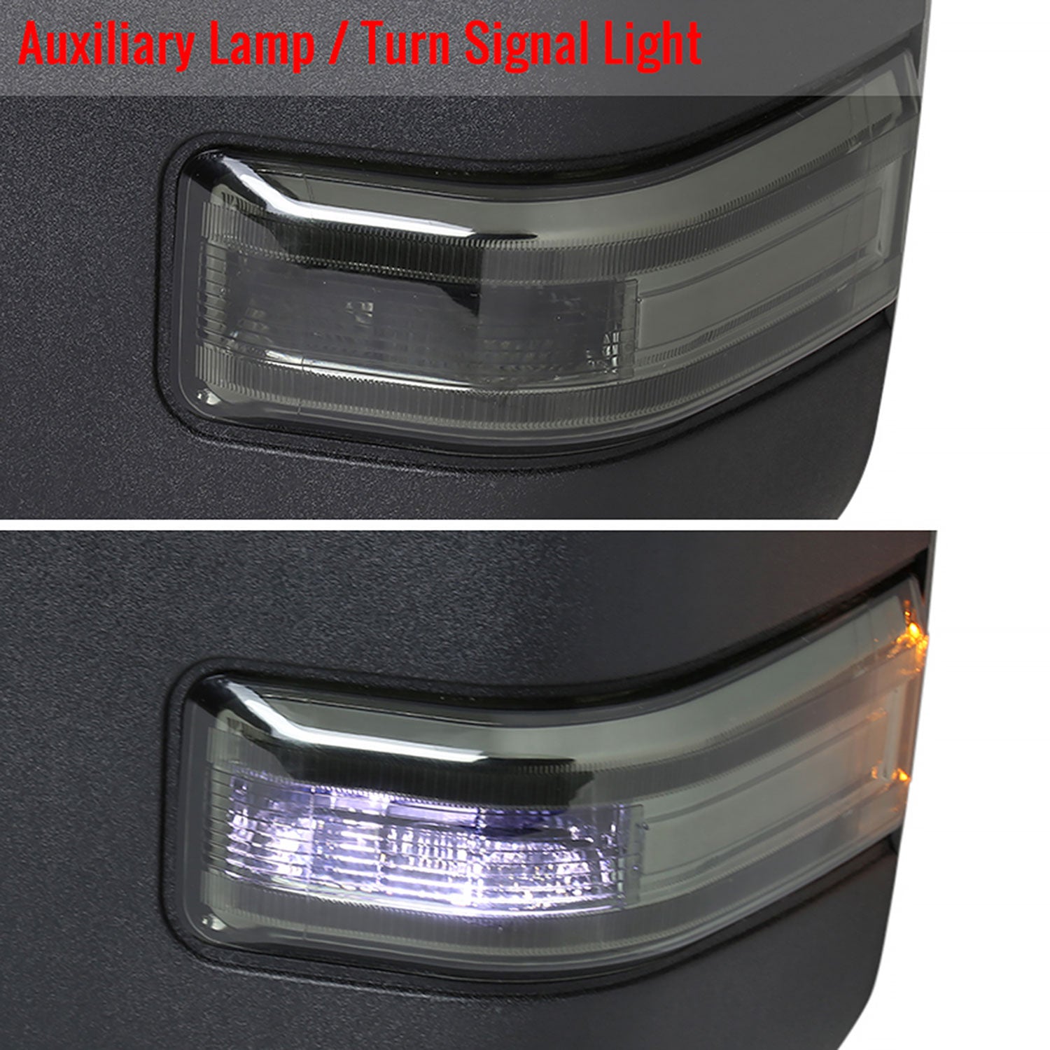 2017-2019 Ford F-250/350/450/550 Super Duty Heated&Manual Towing Mirrors Smoke