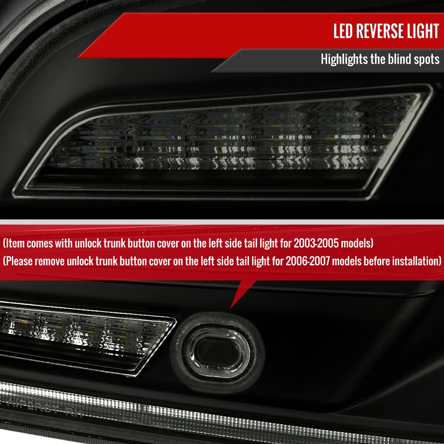 2003-2007 Infiniti G35 Coupe White LED Halo Signal Tail Light Matt Black/Smoke