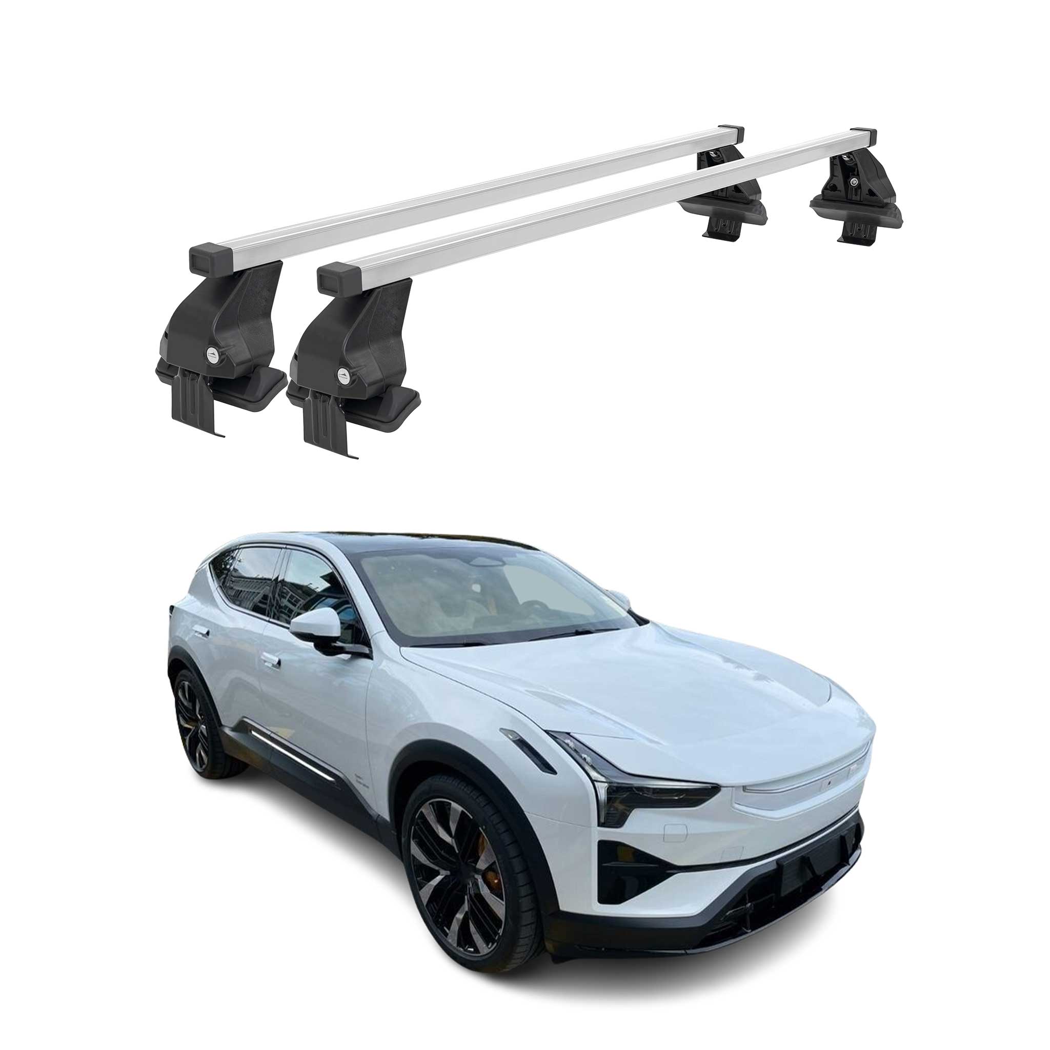 Top Roof Racks Cross Bars Luggage Carrier for Polestar 2 2020-2026 Steel Gray 2x