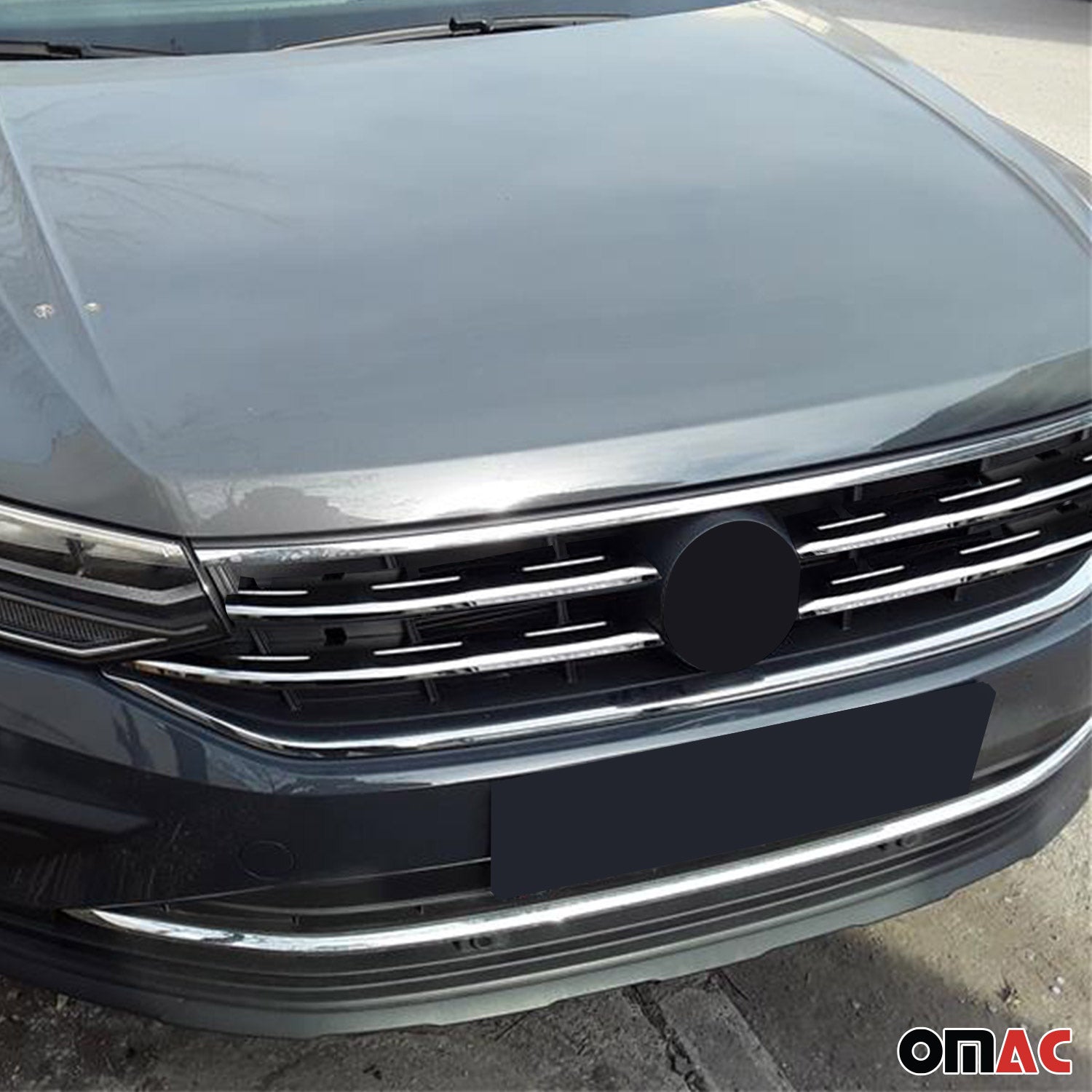 2022-2024 VW Tiguan Front Bumper Grill Trim Molding Stainless Steel Silver 4 Pcs