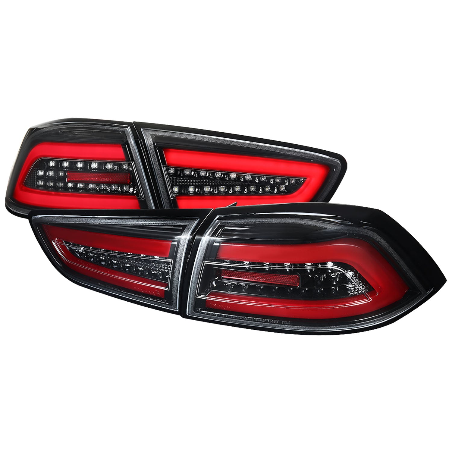 2008-2017 Mitsubishi Lancer / 2008-2015 Lancer EVO X LED Tail Lights Jet Black