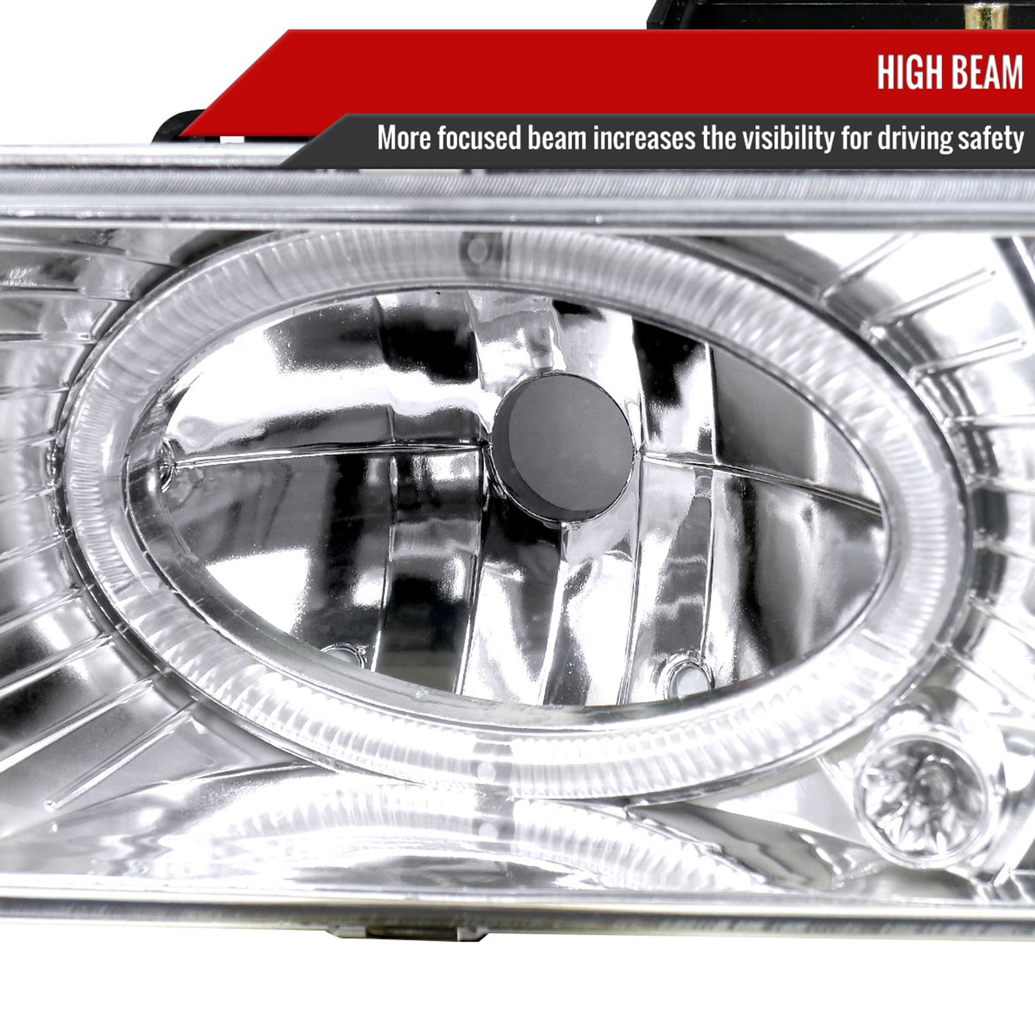 1994-1998 Chevy C/K 1500 2500/Tahoe Dual Halo Headlights &Corner Signal Chrome
